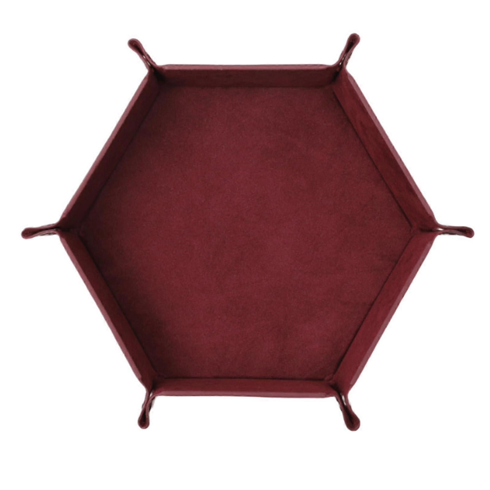 Portable Foldable Cube Rolling Tray - Hexagonal Storage Box for Rolling Dice Game, Table Games, and Accessories