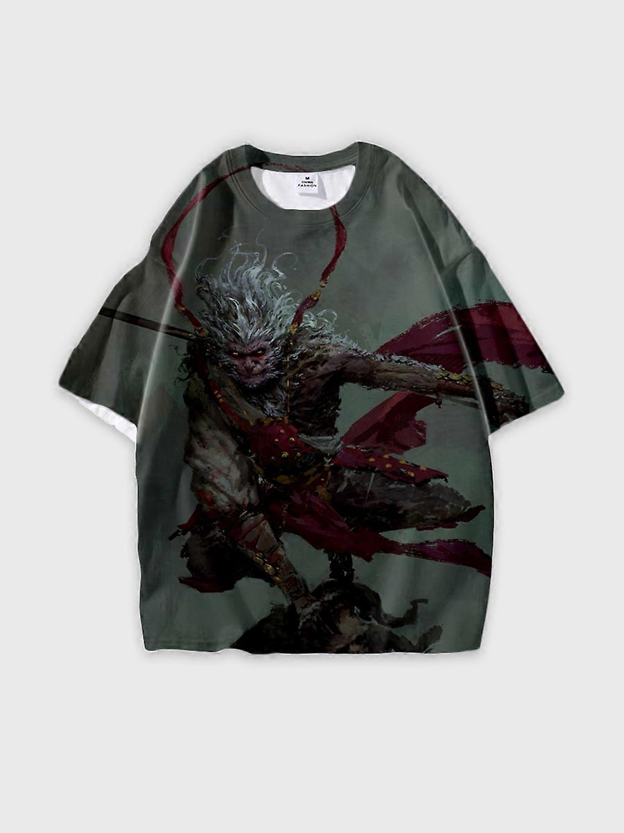 T-shirt round neck Role Pattern loose short sleeve E2619