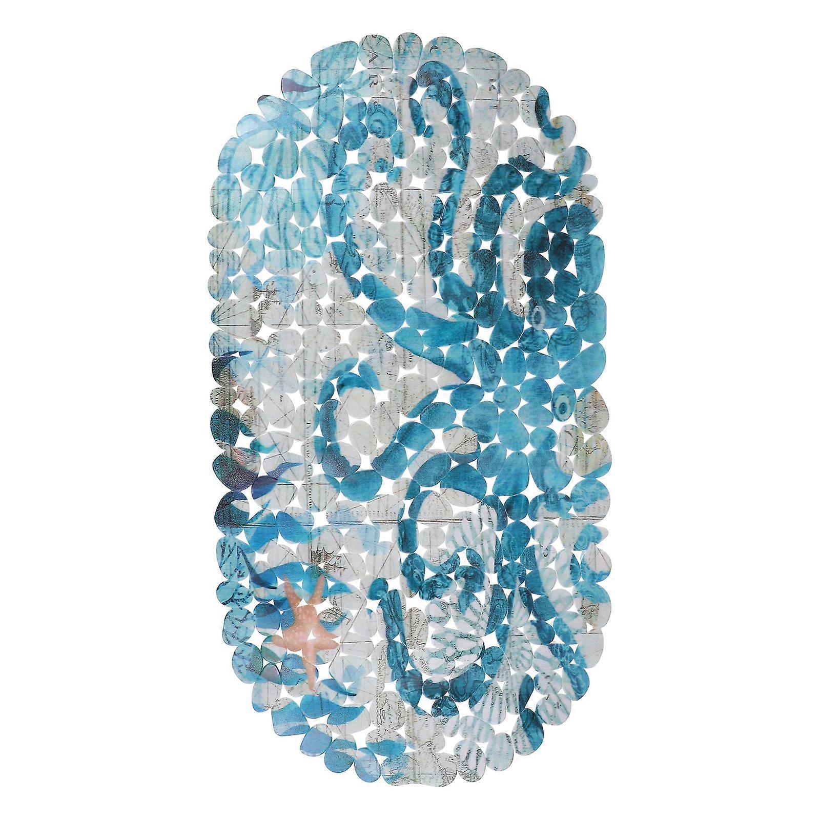 Anti-Skid Floor Mat Featuring Marine Animals for Bathroom Use 70x35cm Practical PVC Material 1Pc