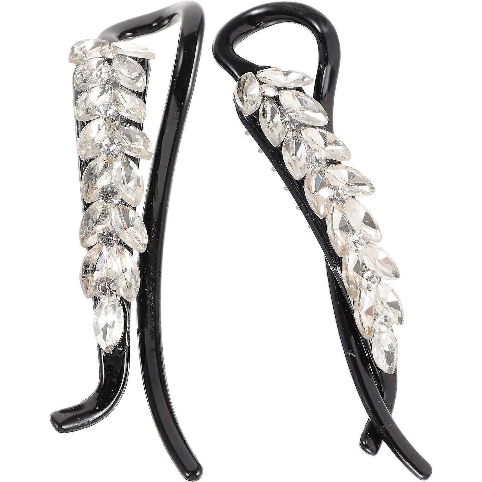 Elegant Banana Clips for Decoration with Acrylic Material Black Color 2pcs