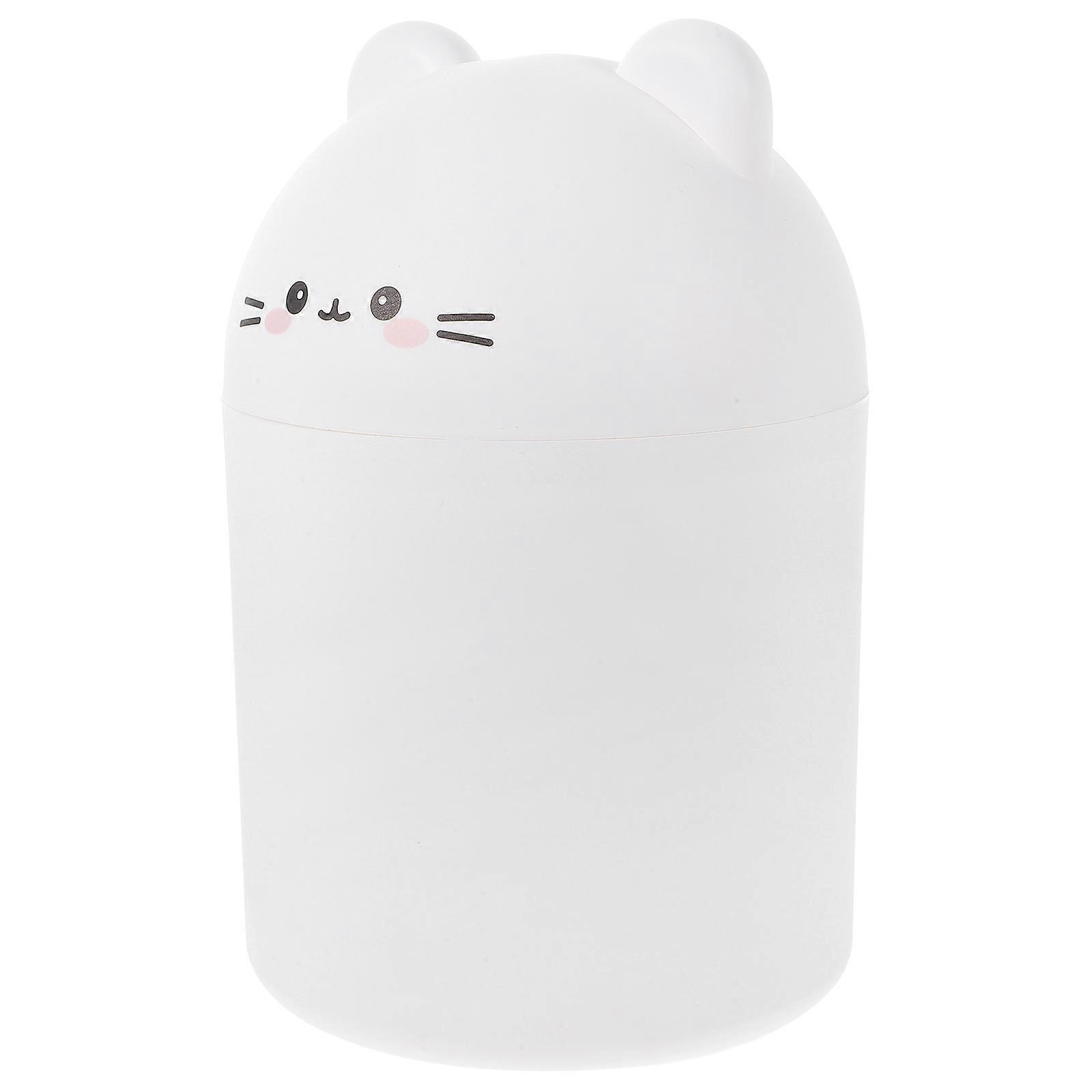 Cartoon Bear Style 1 Set Desktop Trash Can Container for Household Use