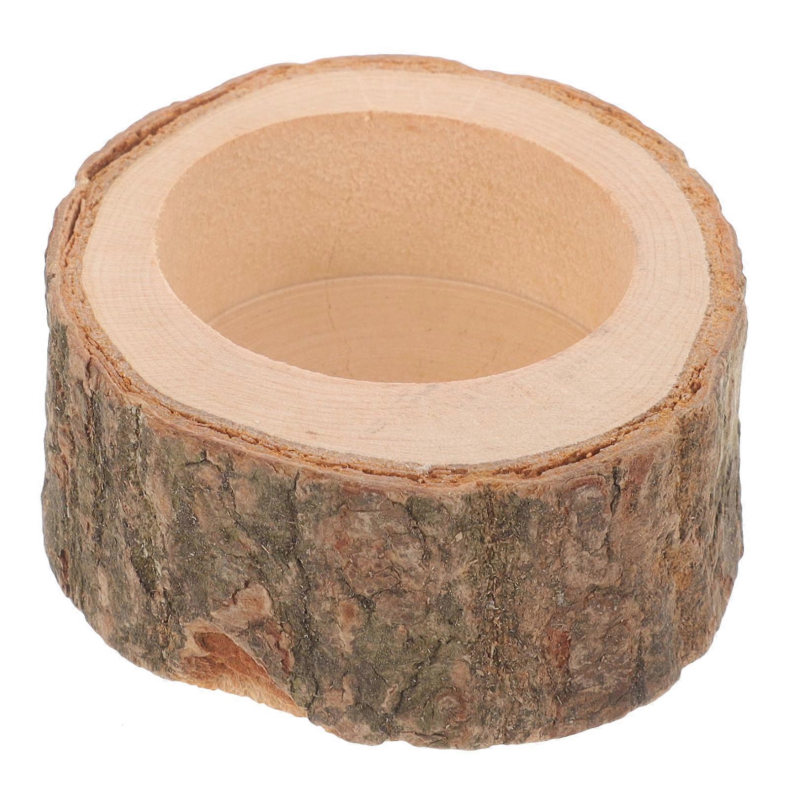Wooden Small Pet Food bowl for Guinea Pig Hamster Brown Color Sturdy and Steady Design 3.5 Inches