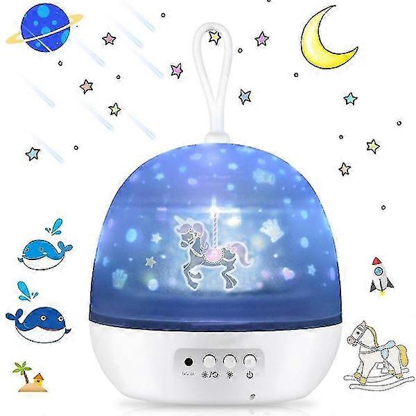 Starry Sky Unicorn Projector, Night Light 4 In 1 Led Star Projector Light & Ocean Wave Projector Lamp