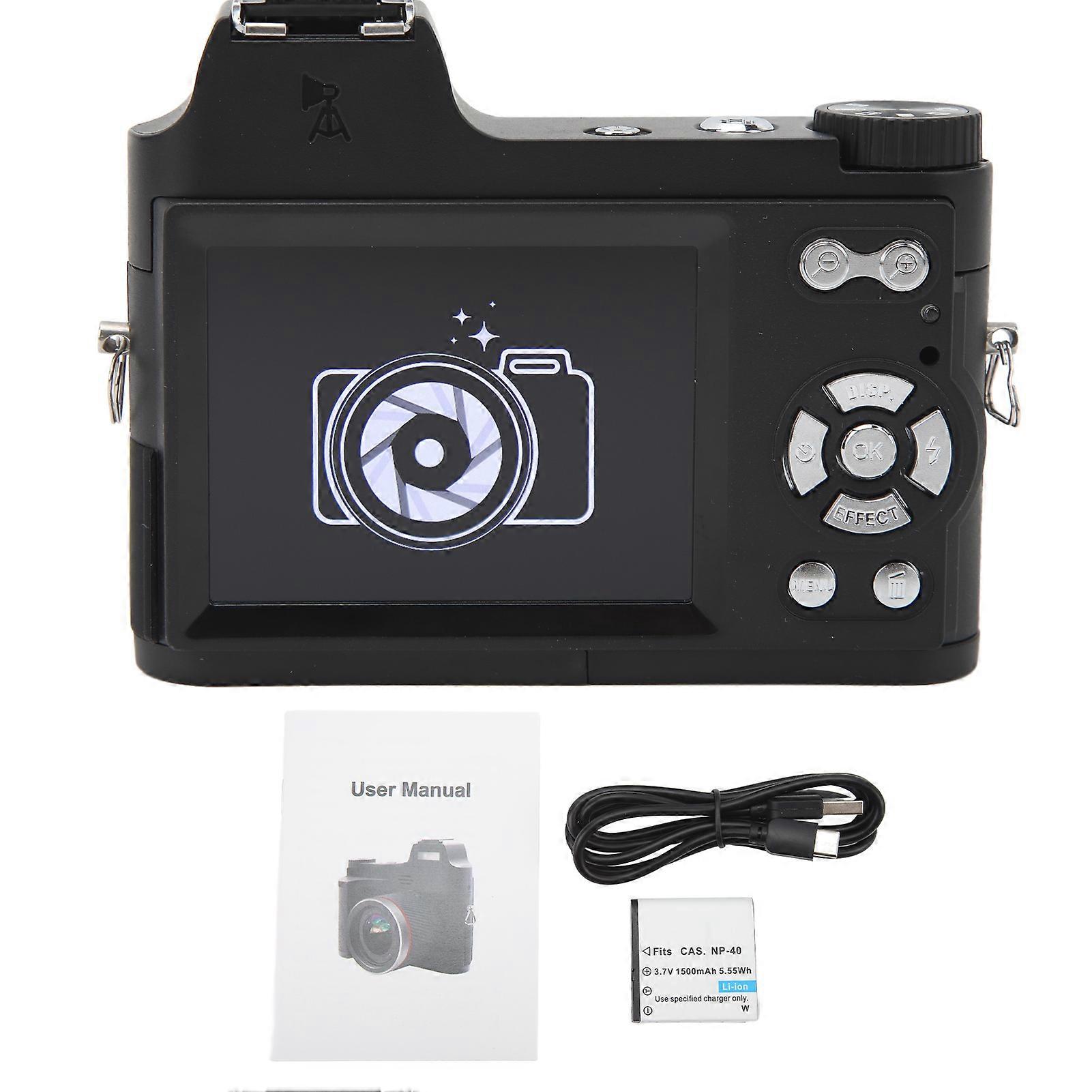 4K Digital Camera 48MP Manual Focusing Retro Anti Slip Pattern Handle Camera for Home Travel