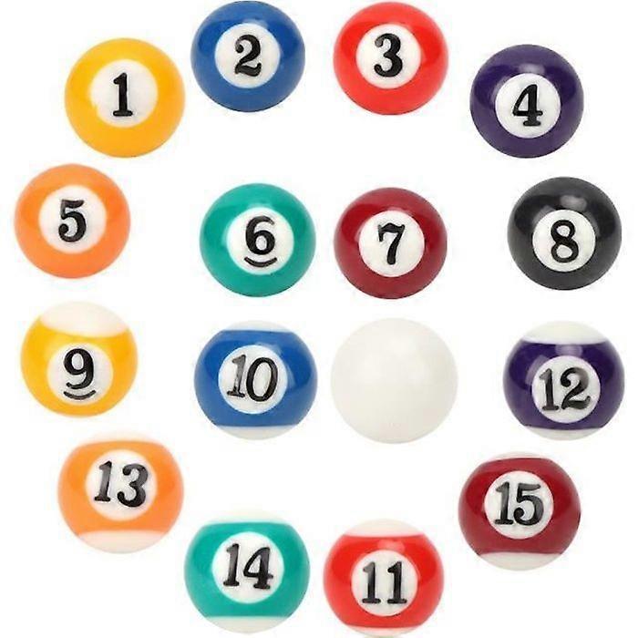 Mini Billiard Ball - Child - 2.5 cm - Eco-friendly Resin - 16 pieces - Lightweight and practical