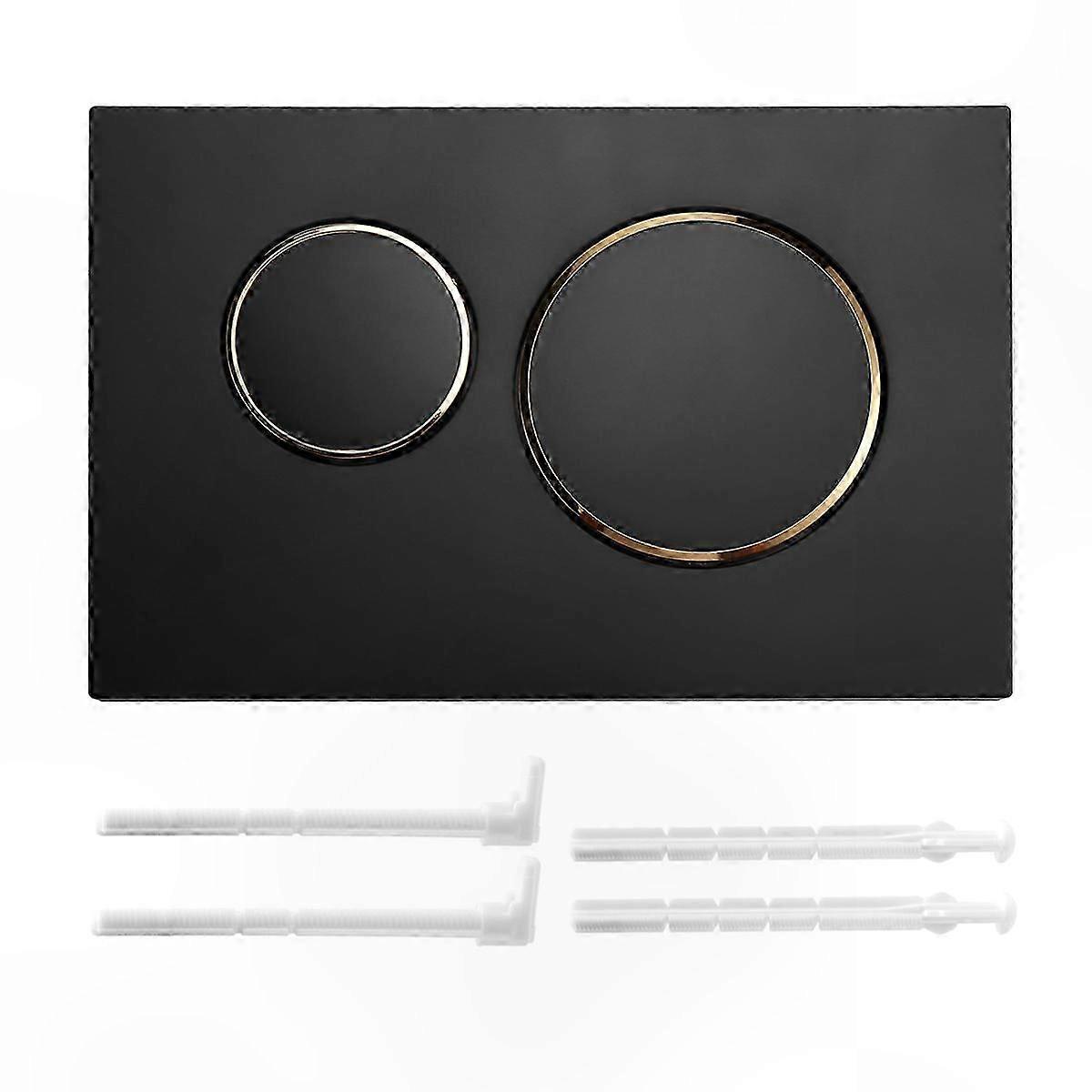 Black and Gold Flush Lever Set with Mounting Frame for Flushing Plate