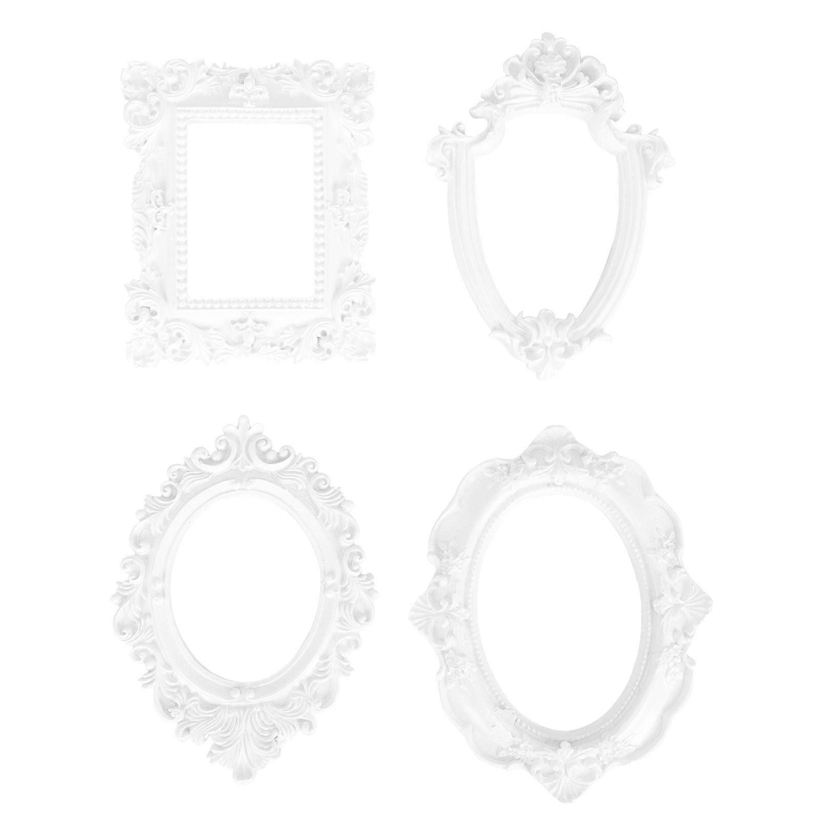 Mini European Style Resin Photo Frame Rectangular Shape Home Decoration 4Pcs