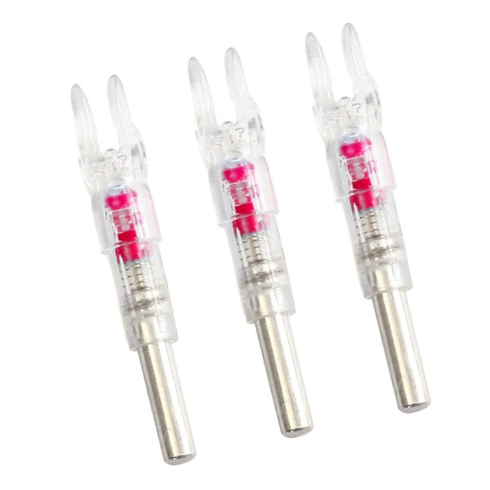 Lighted Nocturnal Nocks for Archery - 3 Pack Automatic PE Light Up Nocks (4.5cm) for 6.2mm Arrows - Essential Bow Accessories