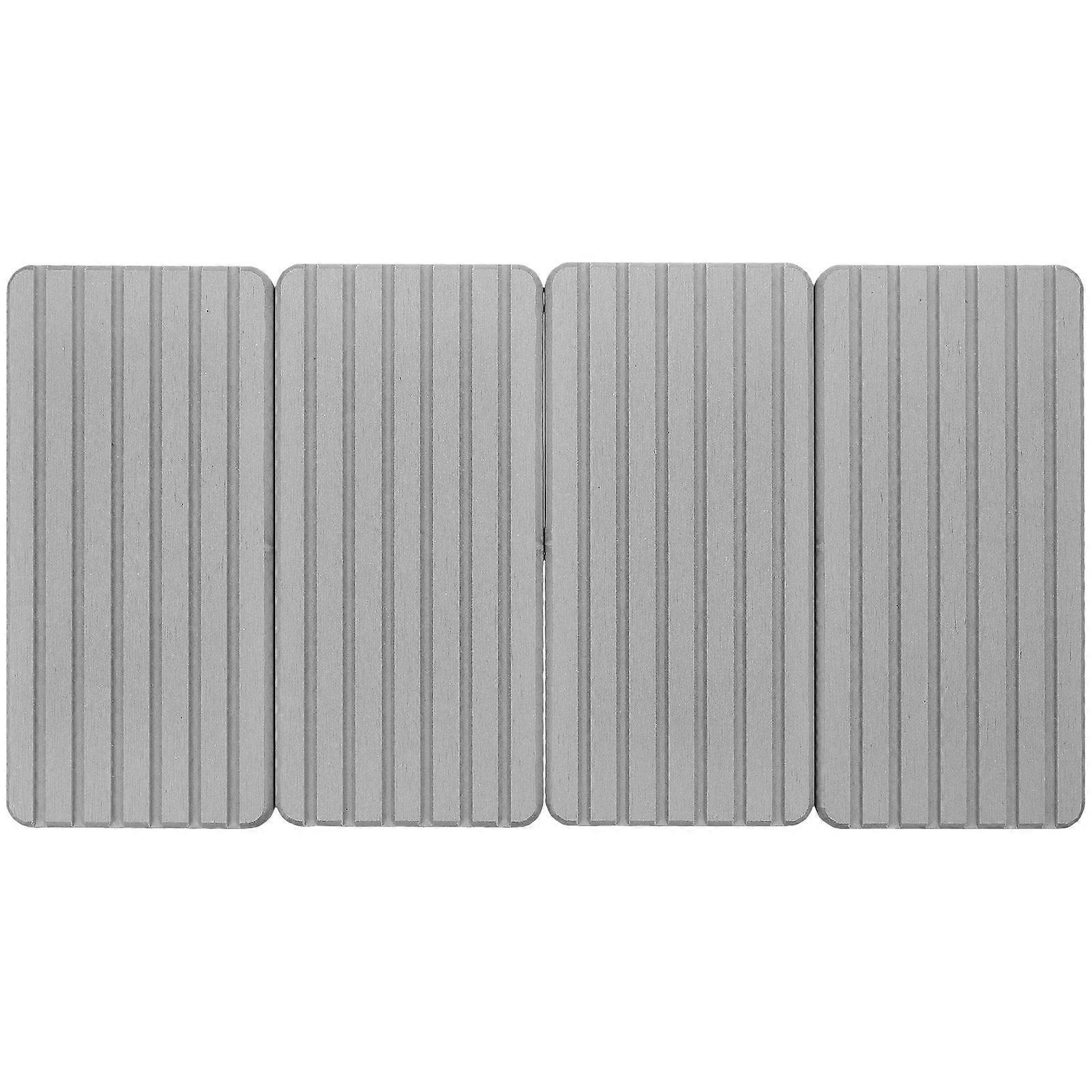 Rectangular Water Absorbent Mats For Shower Room And Bathtub Use In Grey With 4Pcs Designed For Families