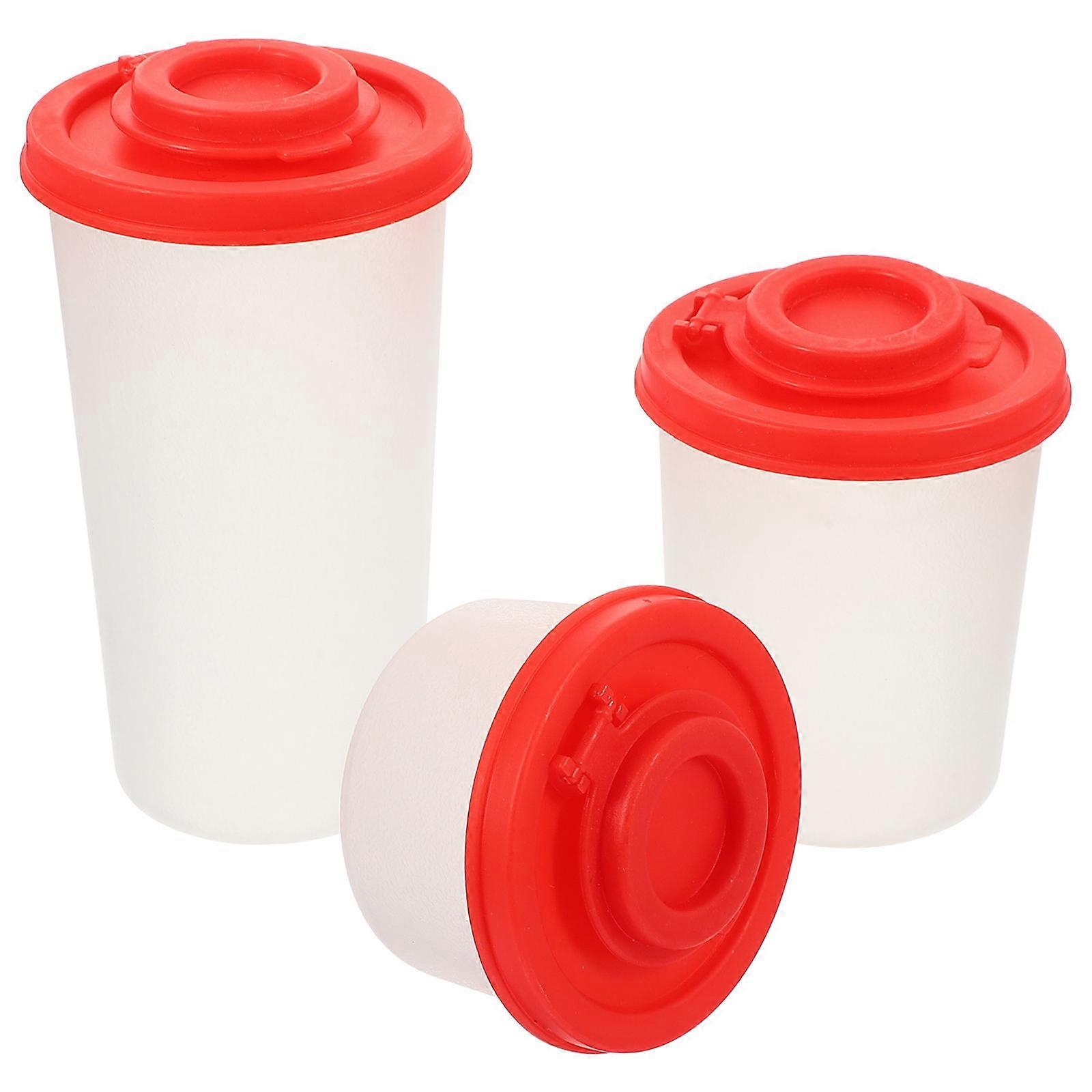 Red Spice Container Set For Barbecue Cooking Enthusiasts Kitchen Design 3Pcs