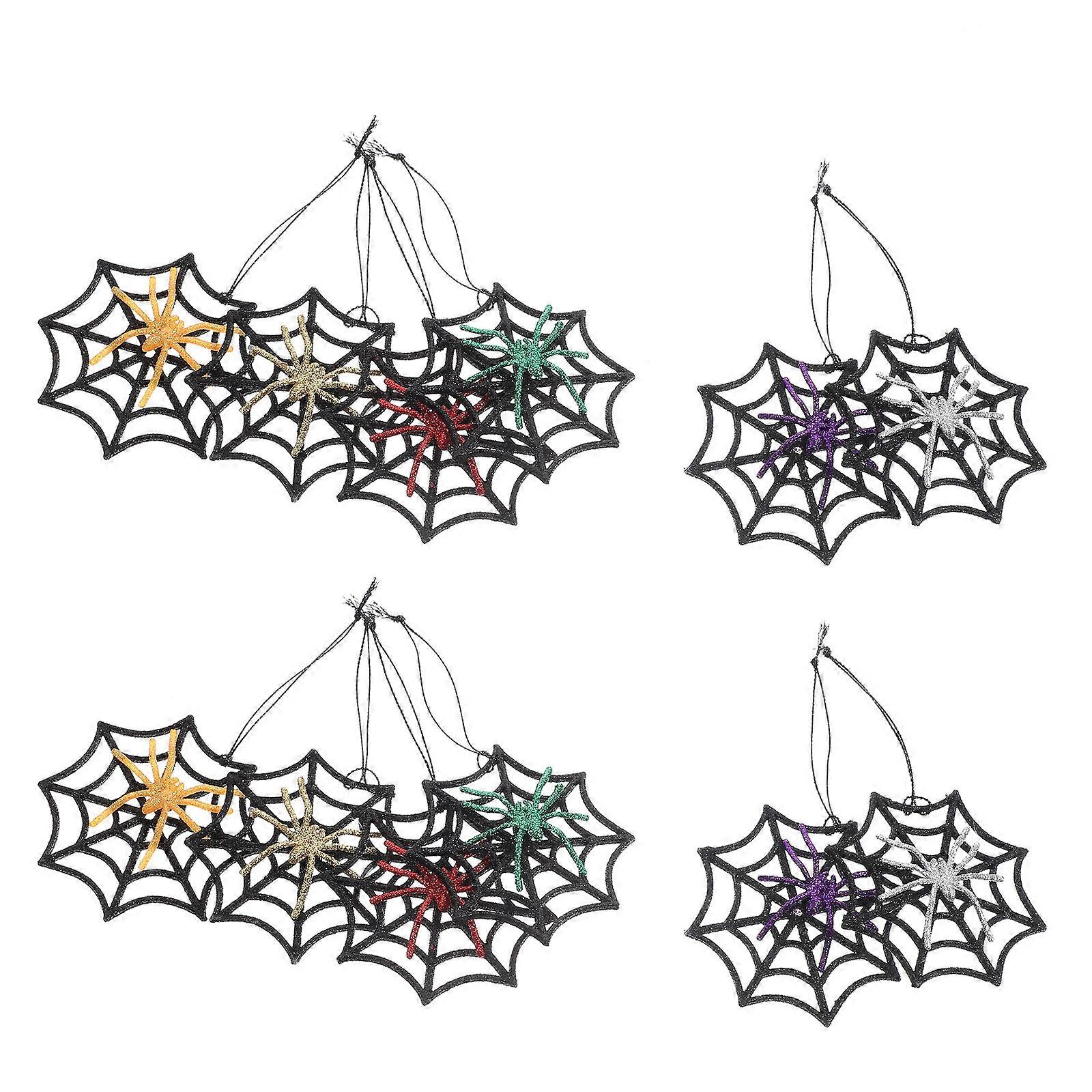 Decorative Artificial Spider Webs 12Pcs For Halloween Decorations Suitable For Home Decoration And Festive Events With Creative Design