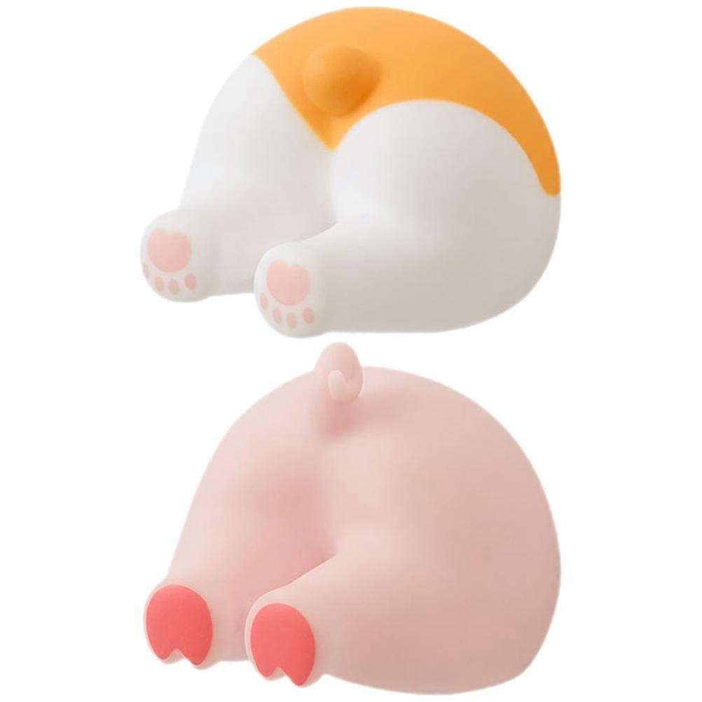 Self Adhesive Animal Butt Wall Hook Hanger 2Set Toothbrush Holder For Home Users Assorted Color
