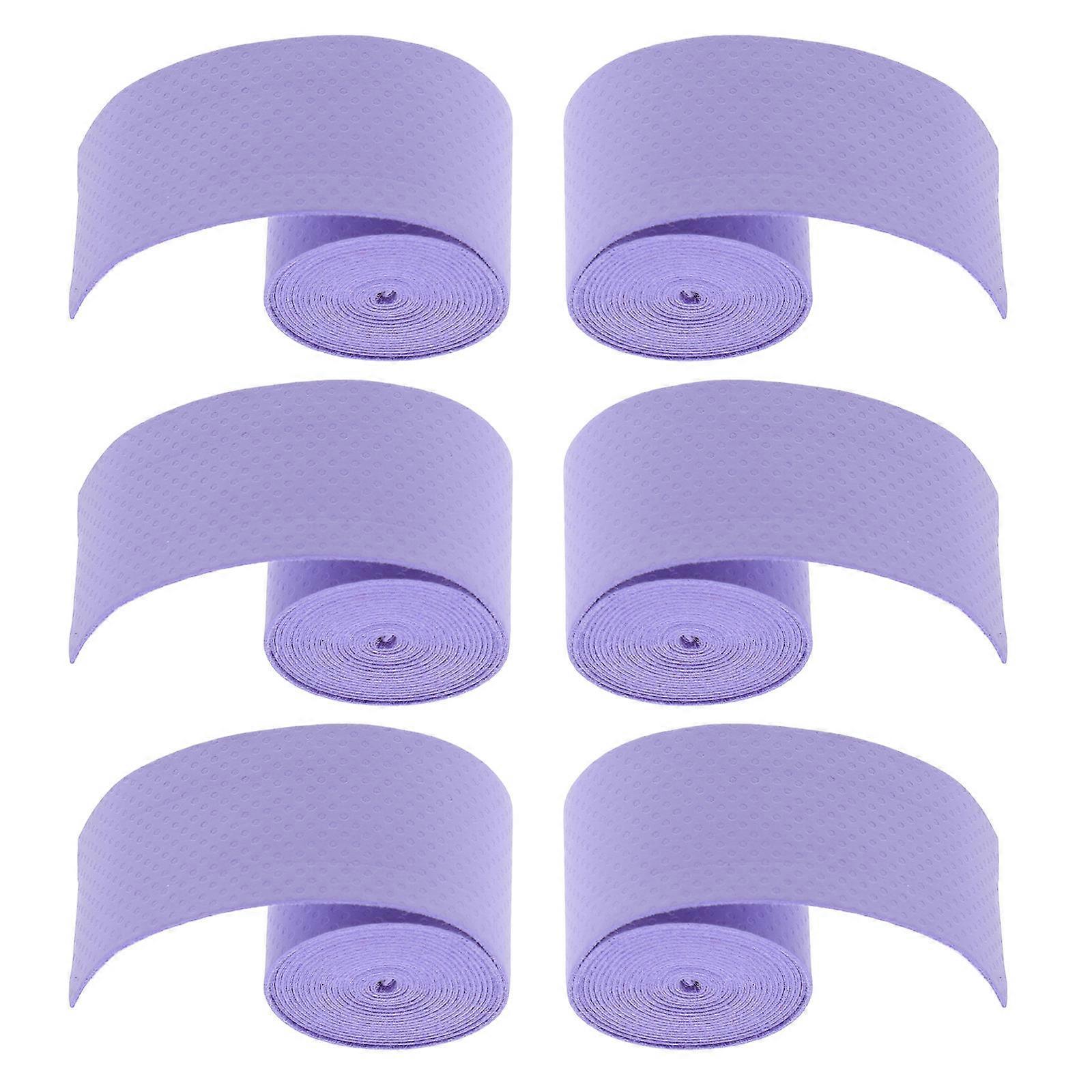6 Rolls Drumstick Wrapping Tape Slip Resistant, Sweat Absorbing Grip Straps for Drummers, Flexible & Comfortable, Bright Color Design Purple