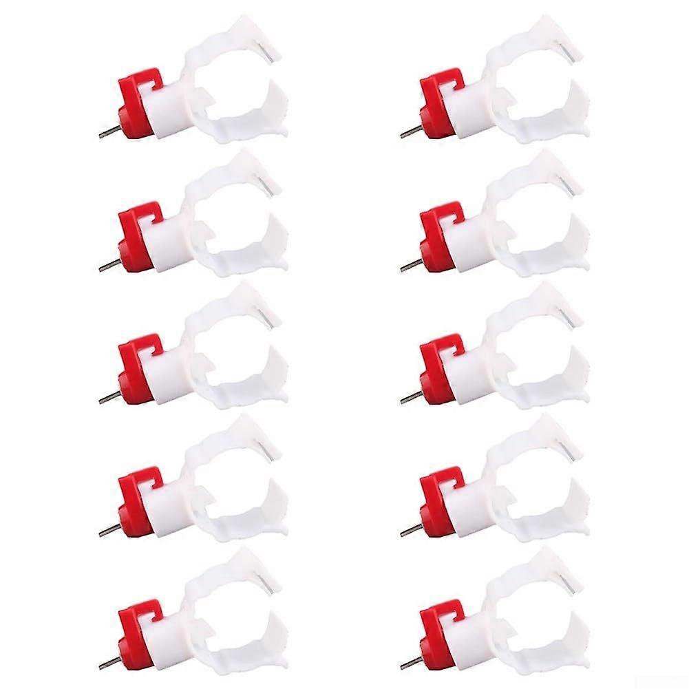 Automatic Chicken Waterer Set of 10, Durable Plastic Drinking Cups for Clean Water Supply, Easy to Use, HDPE Material
