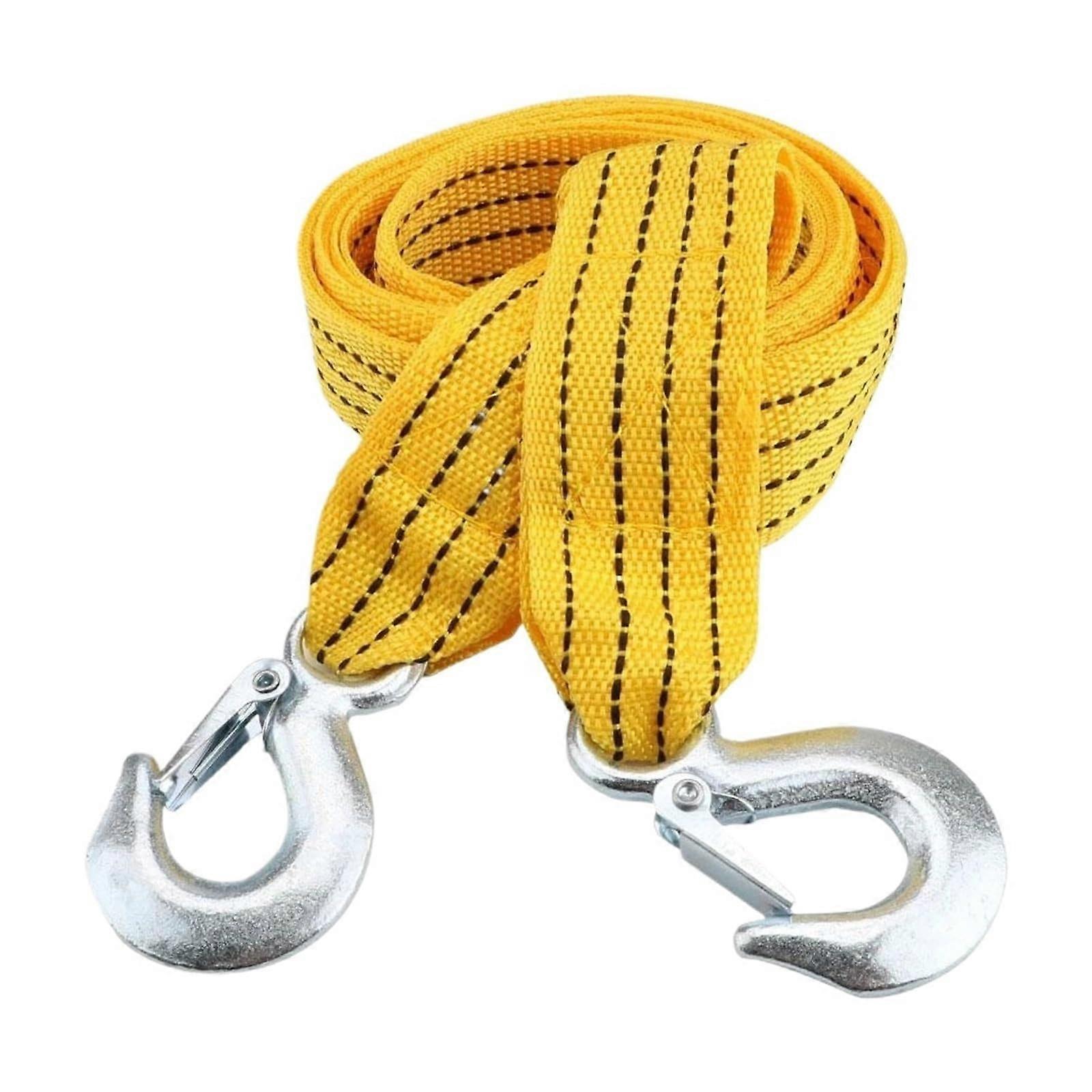 Heavy Duty 3 Ton Auto Tow Cable Recovery Strap with Hooks for Trucks and Vans - Durable Towing Accessory