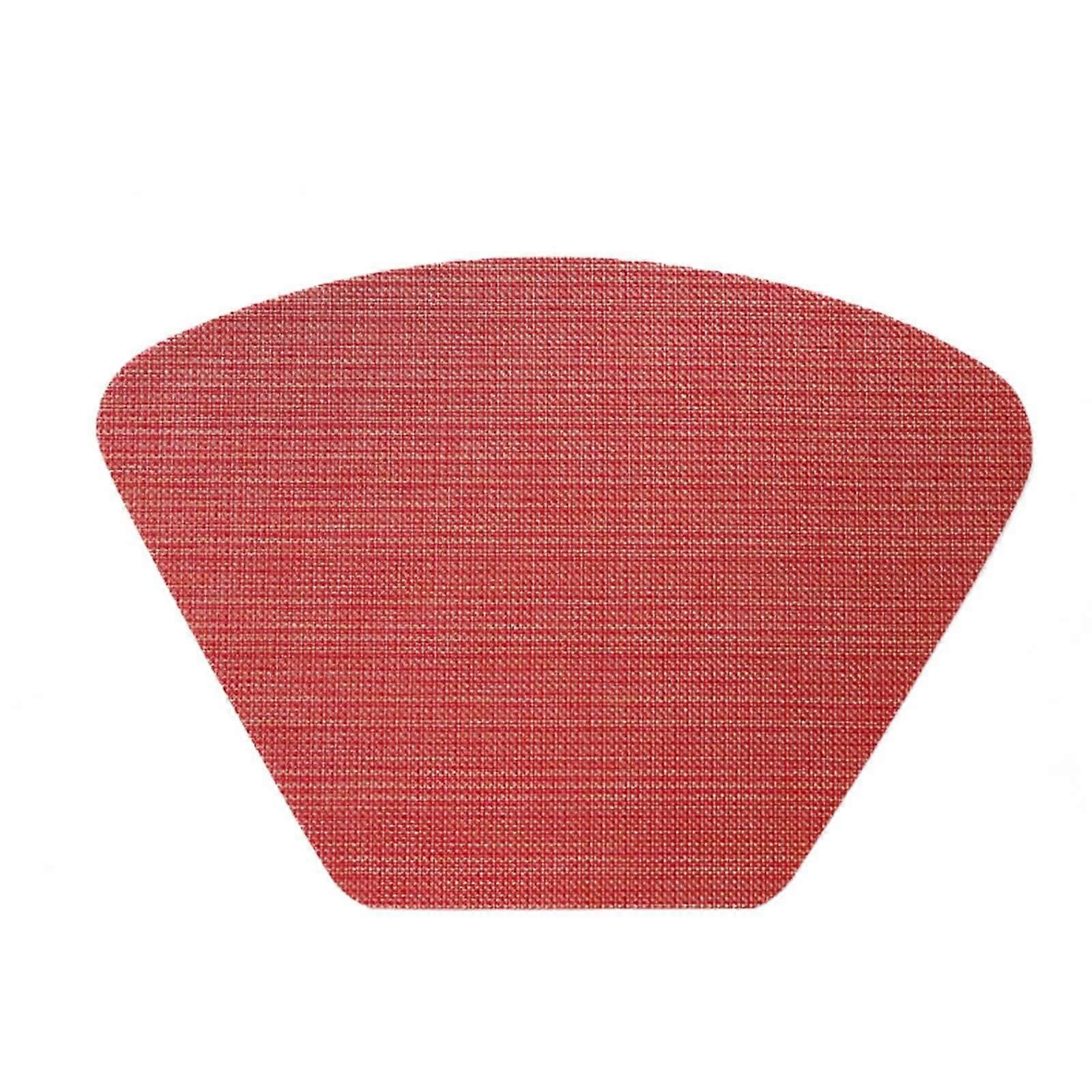 Modern Dining Table Placemat Set, 6Piece Solid Color Geometric, 48x33cm, Red