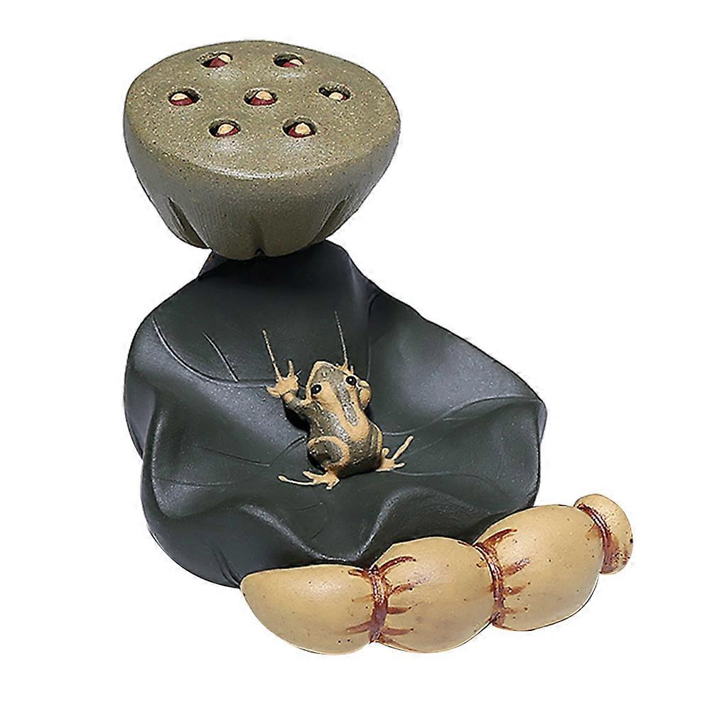 Handmade Cup Lid Holder Tea Set Ornaments Frog Shape Suitable For Office Use Multi Color 1Pc