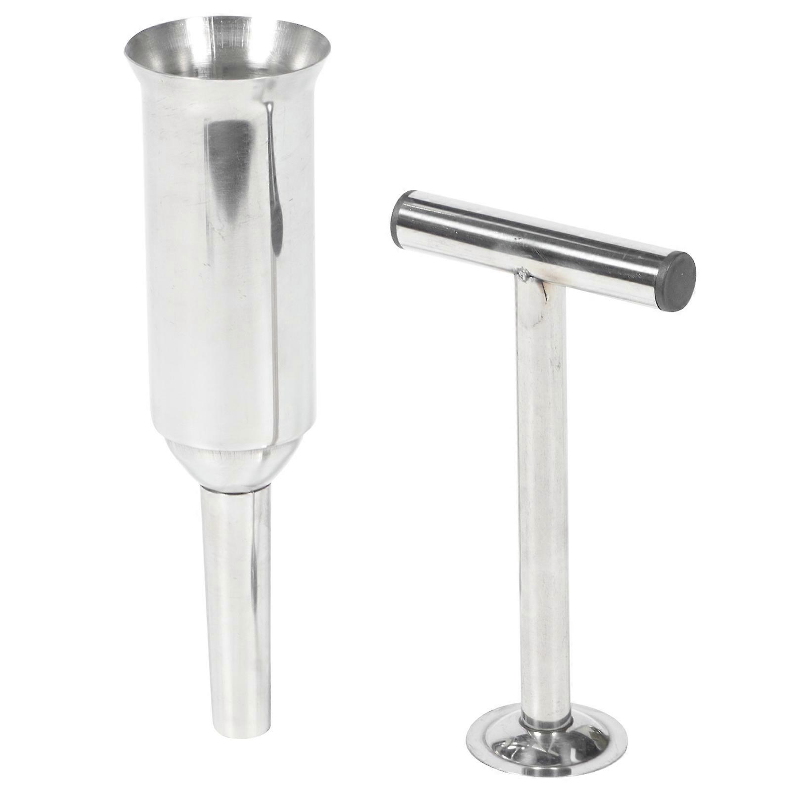 Manual Sausage Stuffer Made of Stainless Steel for Home Use Silver Color