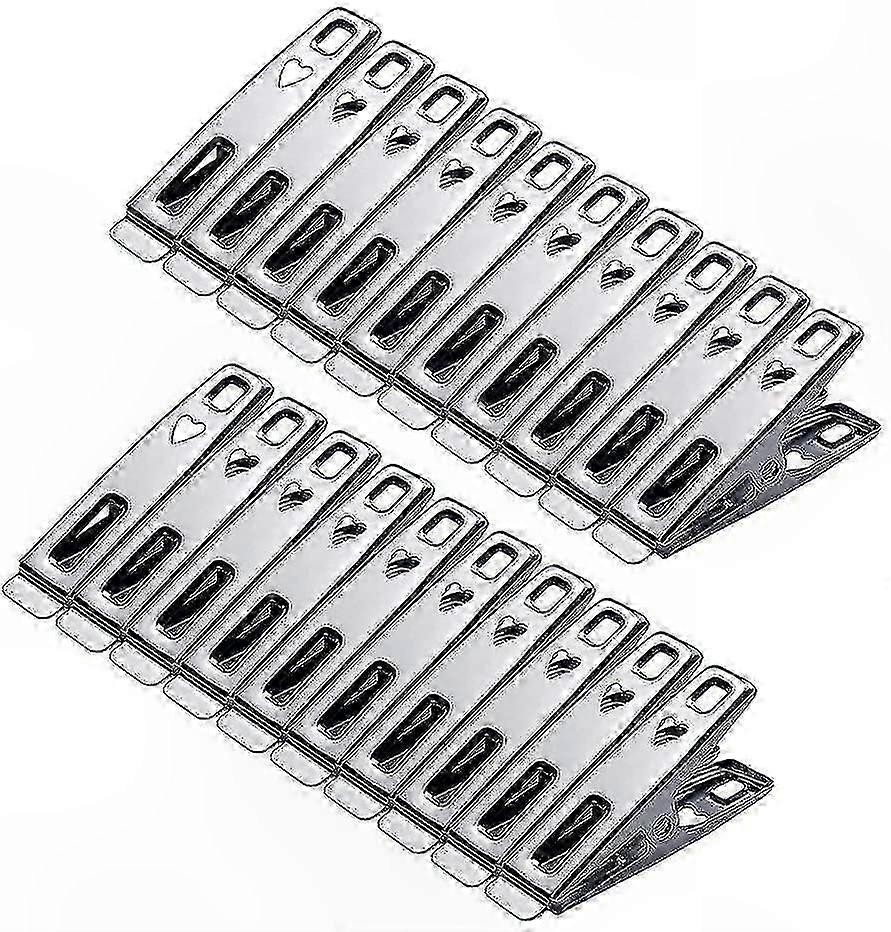 20-Pack Durable Steel Clips for Clothes, Socks, Documents & Food Storage