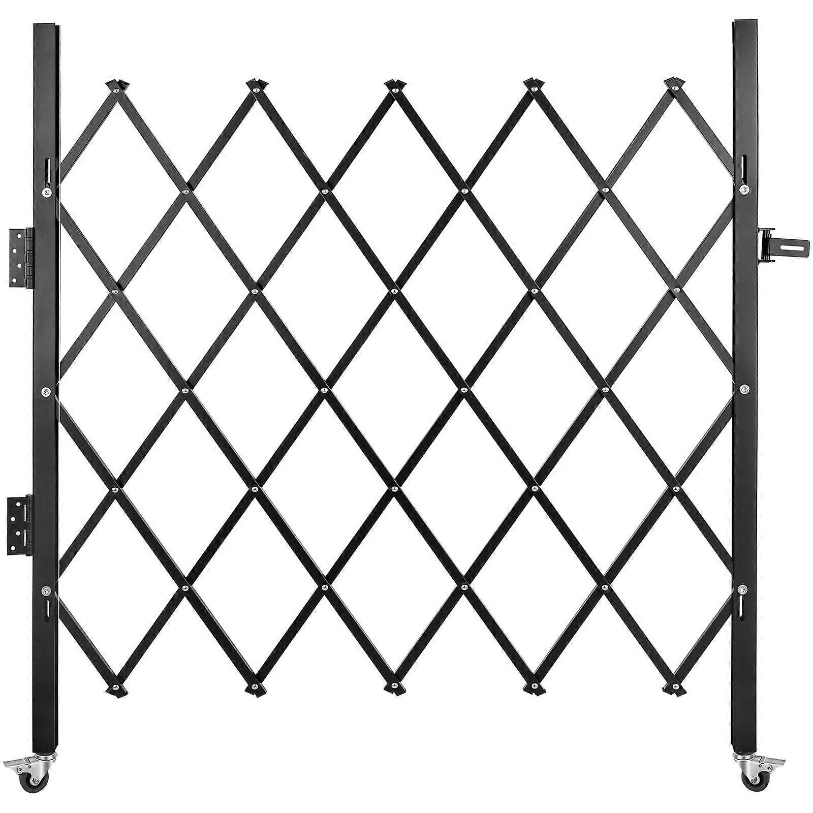 Single Folding Security Gate, 48\" H x 66\" W Folding Door Gate, Steel Accordion Security Gate, Flexible Expanding Security Gate