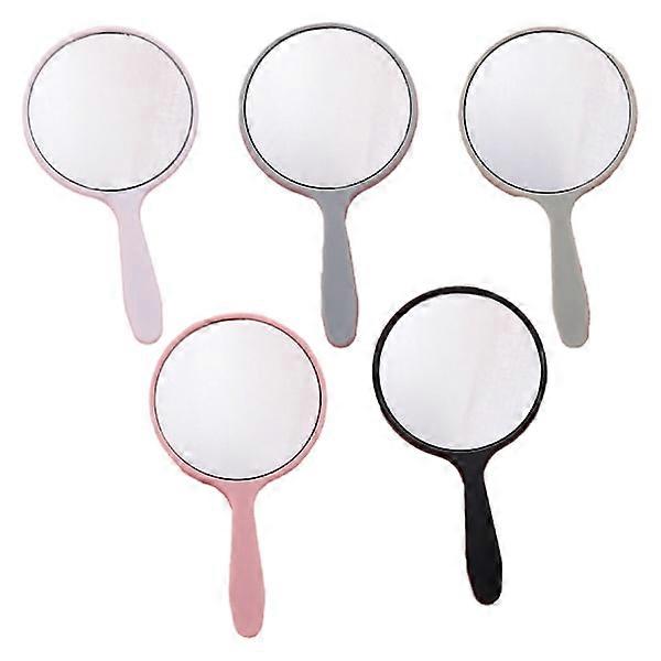 Portable Handle Mirror Makeup Handheld Mirror Round