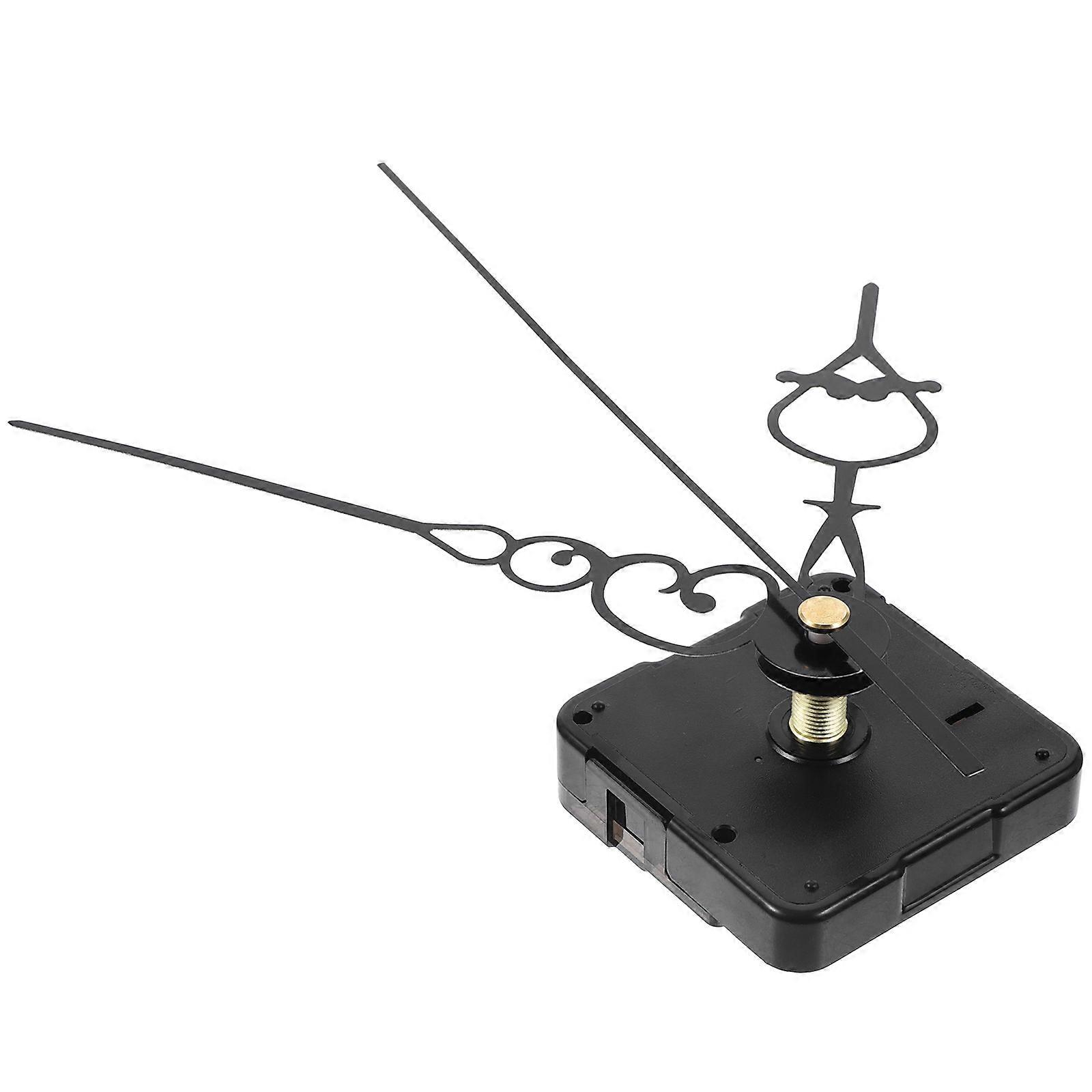 Quartz Clock Movement Replacement Battery Operated Mechanism for DIY Use Black Plastic