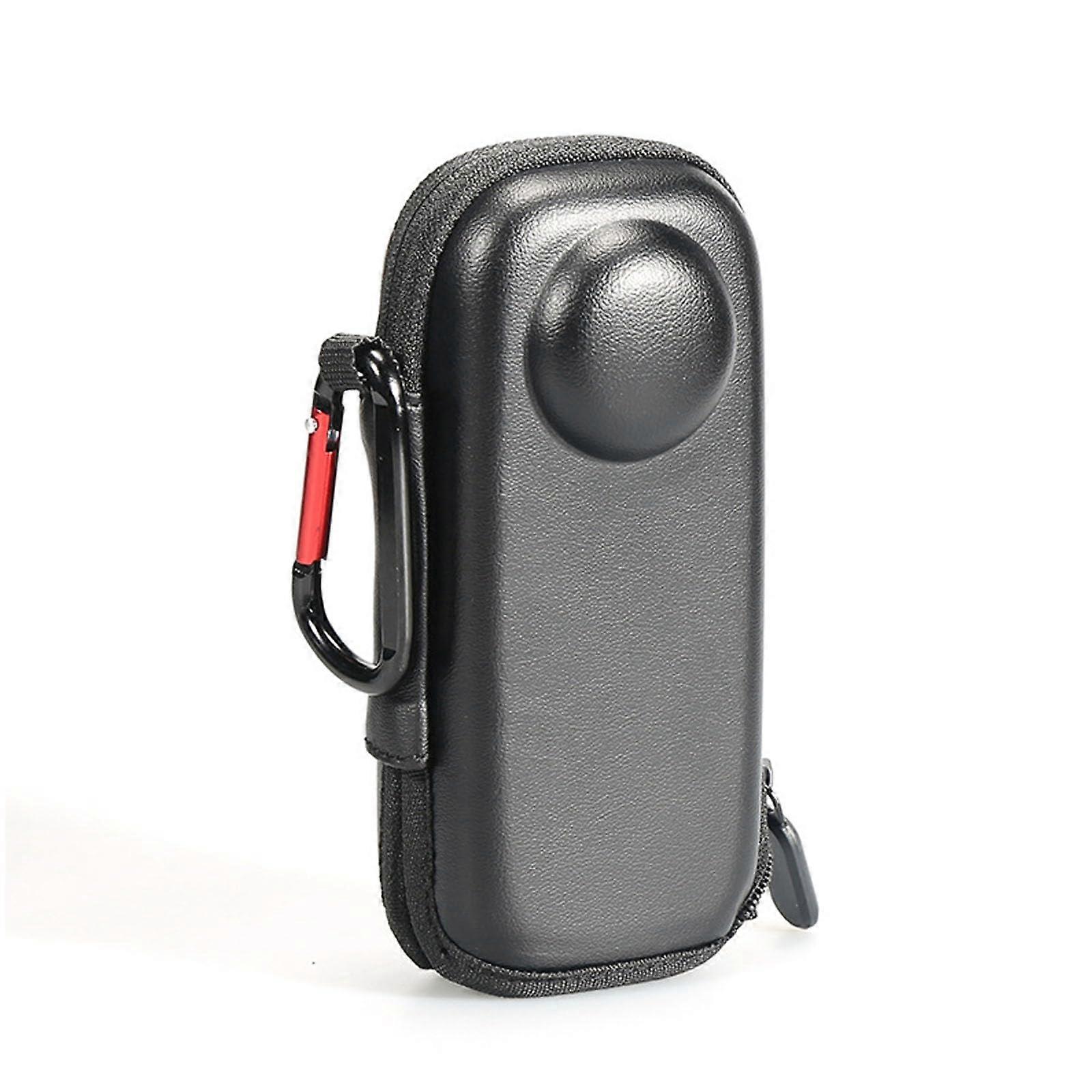 Storage Bag Hard Shell Case For Insta360 X4 Action Camera Water-Resistant PU 14.3 x 7.2 x 5.6 Cm Black