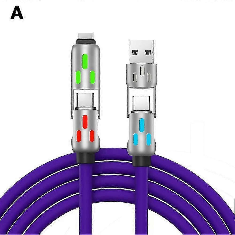 Cablu USB-C 4 în 1 de 240 W, Cablu USB C de 1,2 m, Cablu de încărcare USB multiplu, USB rapid
