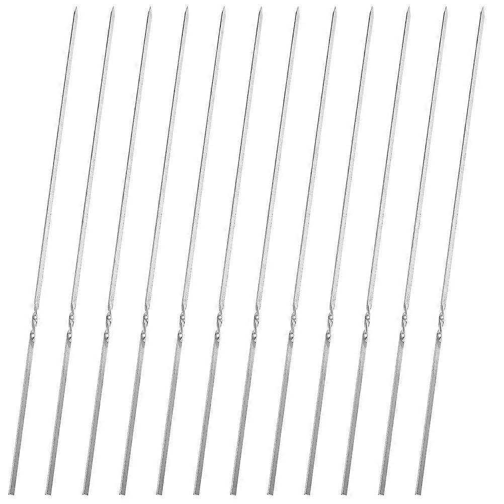 20pcs Stainless Steel Metal Skewers for Grilling Easy Control and Reusable for Barbecue Silver