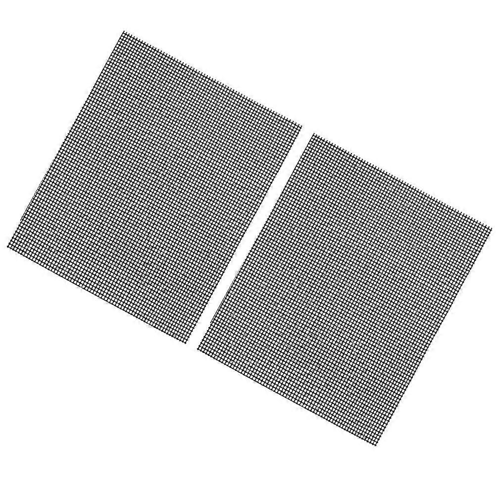Black Reusable Nonstick Mesh Grill Mats for Outdoor Barbecue with TPFE and Glass Fiber 2pcs