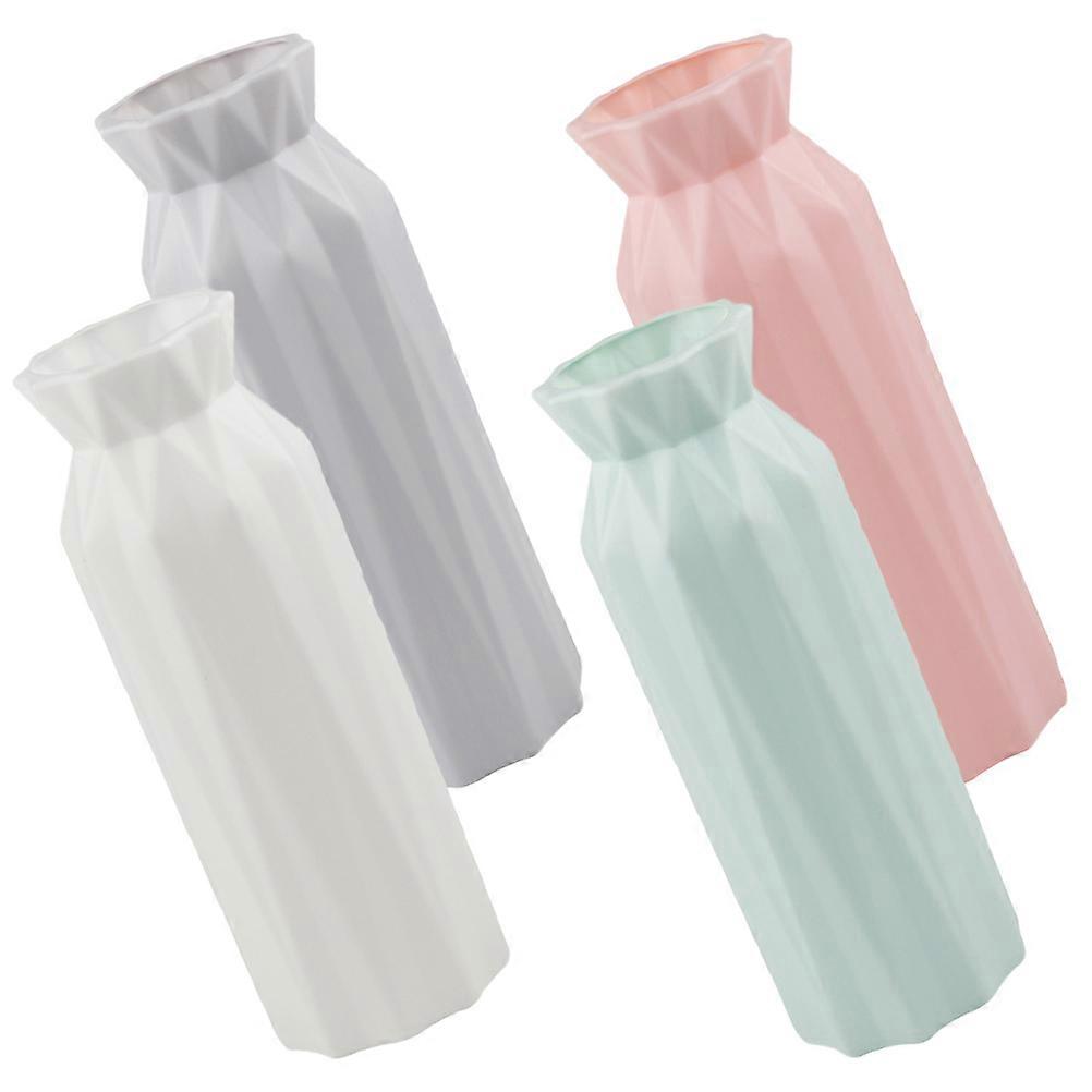 4pcs Simple Geometric Flower Vases Office Home Dried Flower Storage Vase