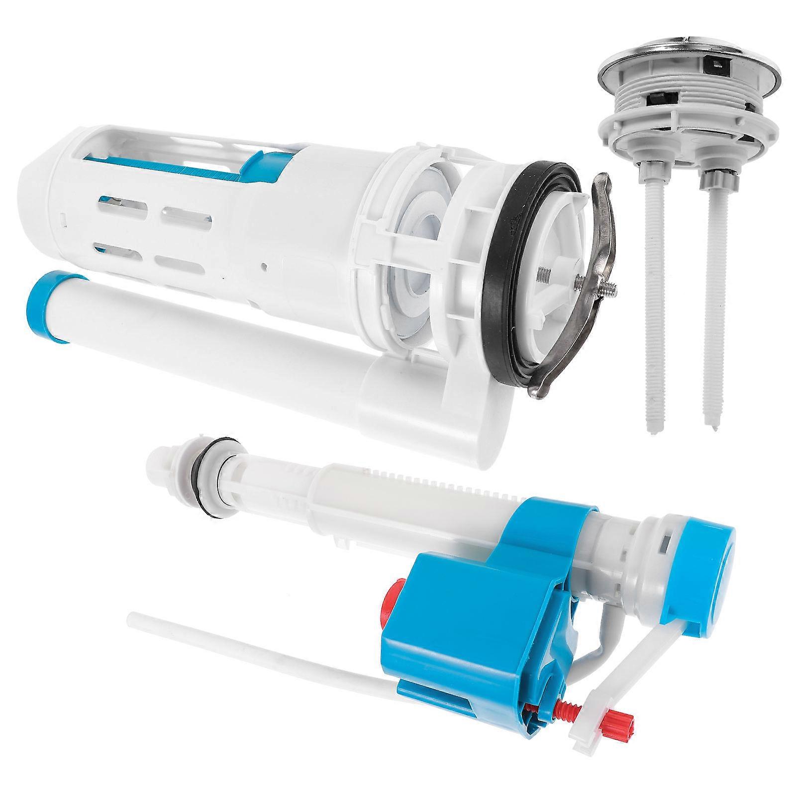 Toilet Tank Repair Kit with Adjustable Water Valve for Home in Blue PP Material Fits Old Style
