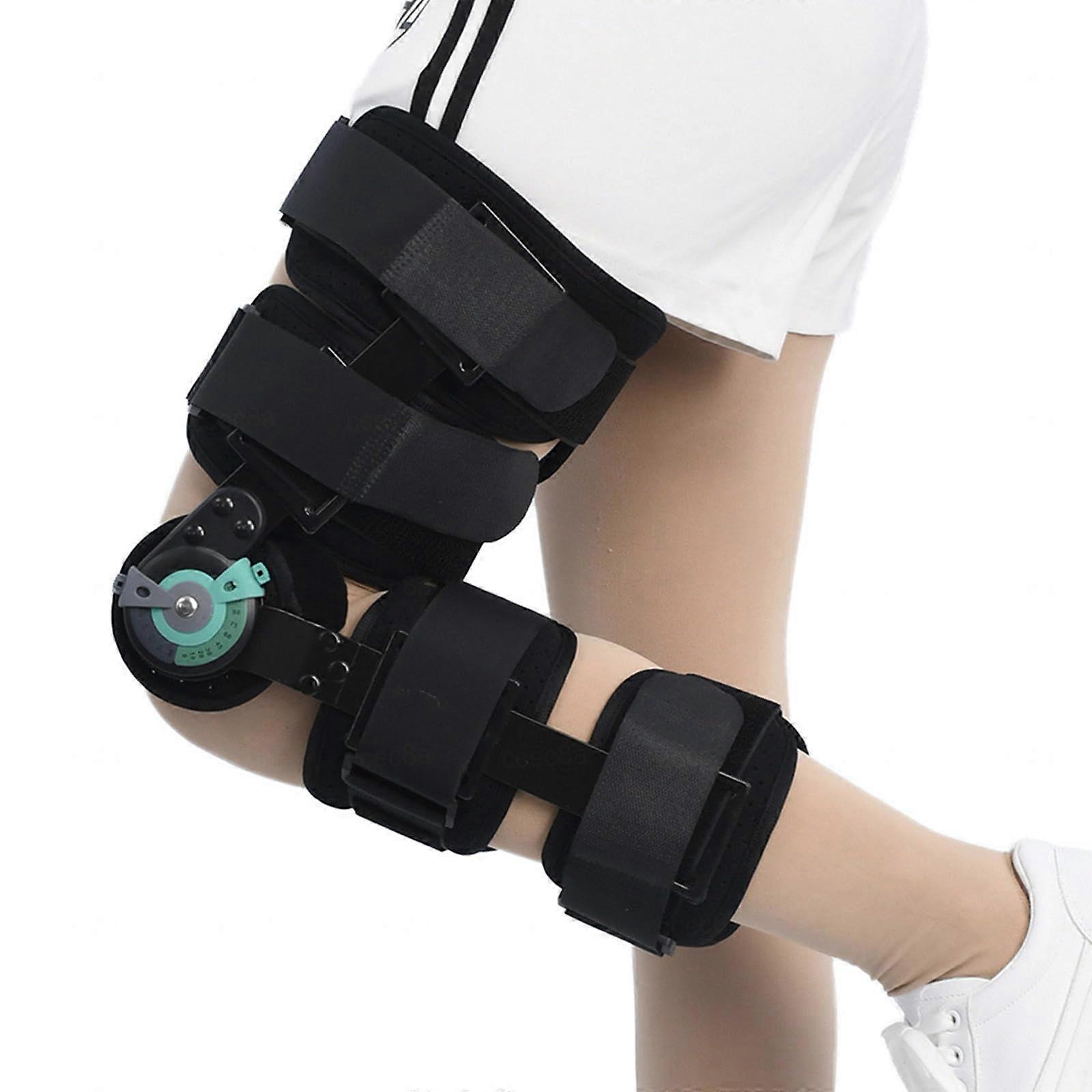 Knee Immobilizer with Hinge, Adjustable Leg Support Brace for Men and Women, Stabilizers for Arthritis, PCL, Tears, Size L, M