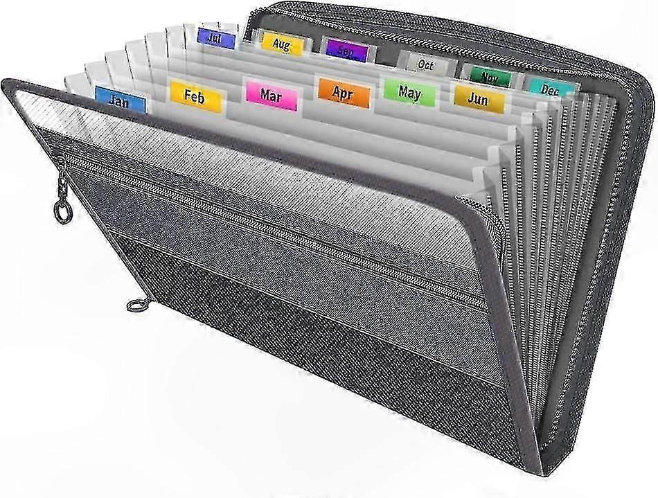13-Pocket Expandable Document Organizer with Tabs, Accordion Filing Box for Papers