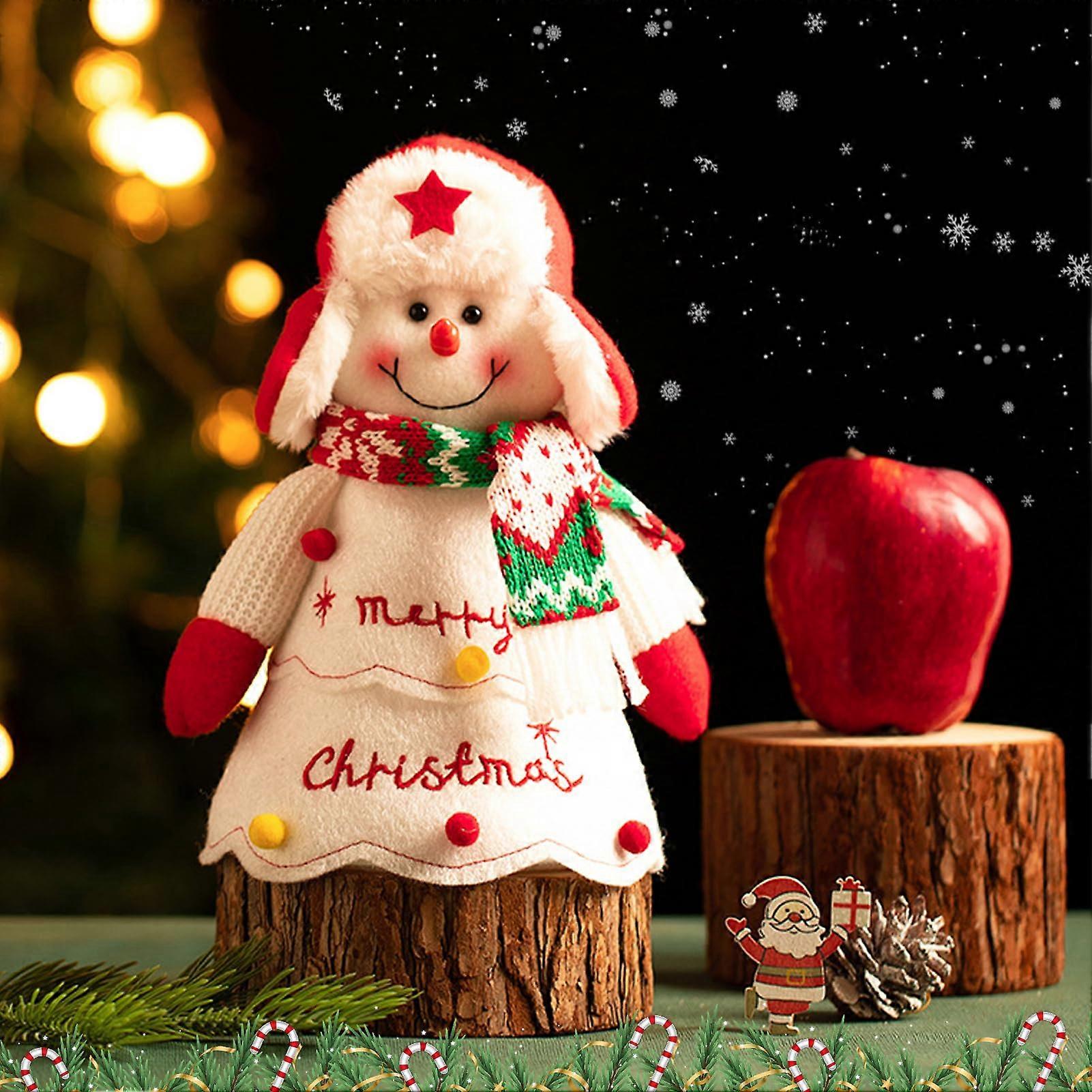 Christmas Gift Bags with Plush Doll, Zip Bottom Design for Apples, Sweets, Chocolates, and Biscuits, 10-inch Size