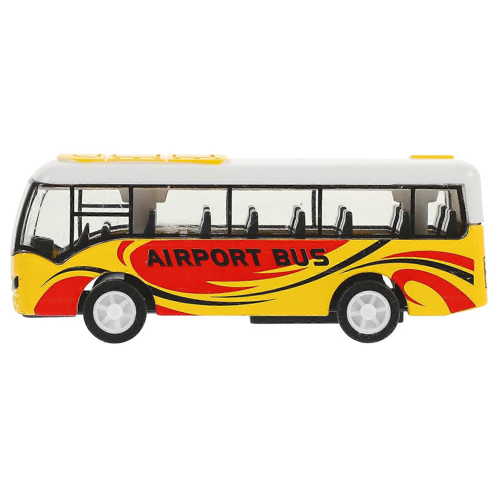 Movable Bus Toy for Kids Party Gift Yellow Alloy 1Set