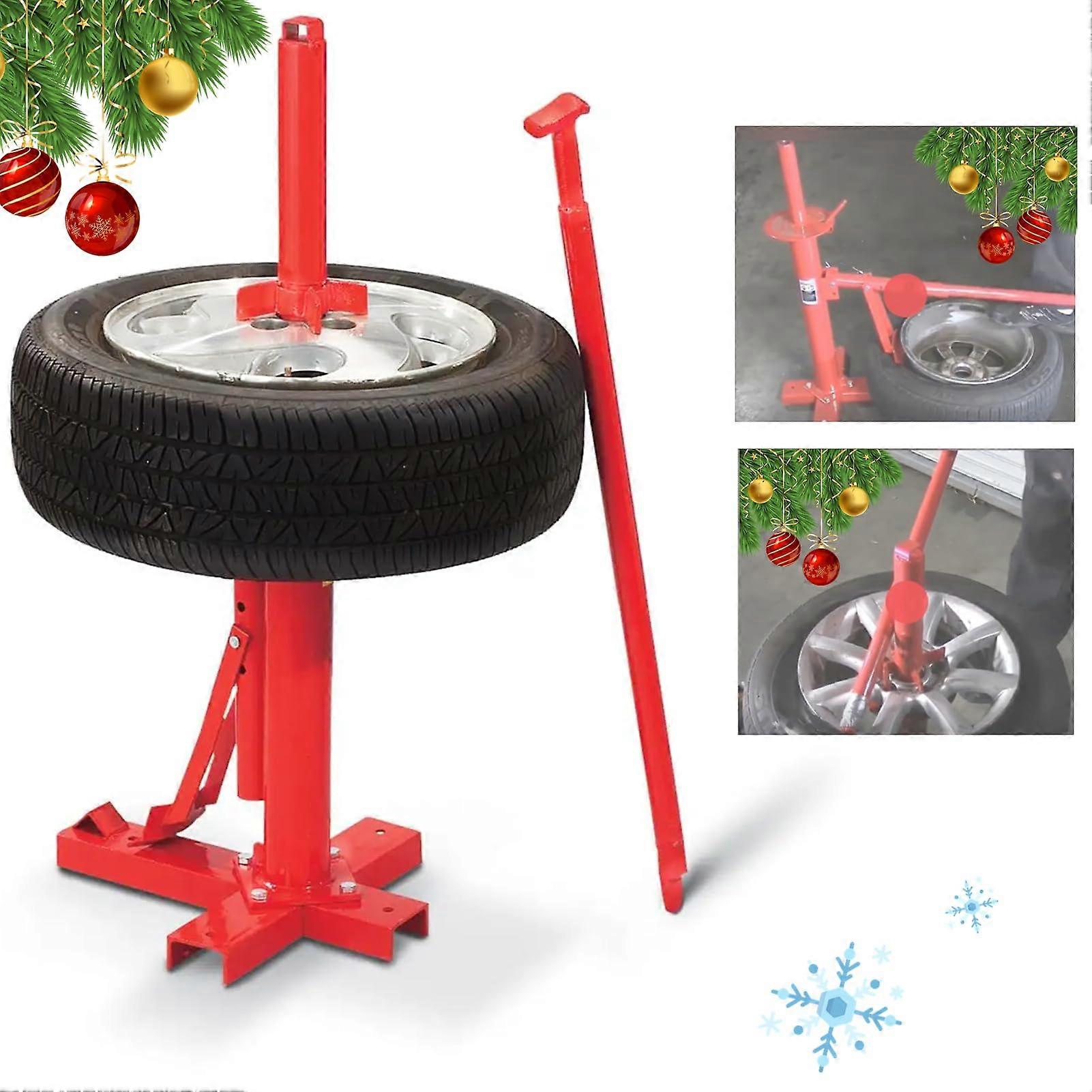 Manual Tire Changer Portable Hand Bead Squeezer Assembly Tool for Home Workshop Car Garage Red
