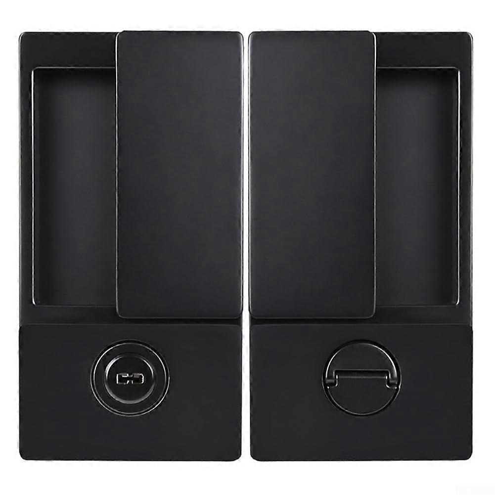 Flat Lock For Wooden Bedroom Door With Invisible Keyhole, Handleless, Quiet Magnetic Push-Pull, 38x60 mm, Black
