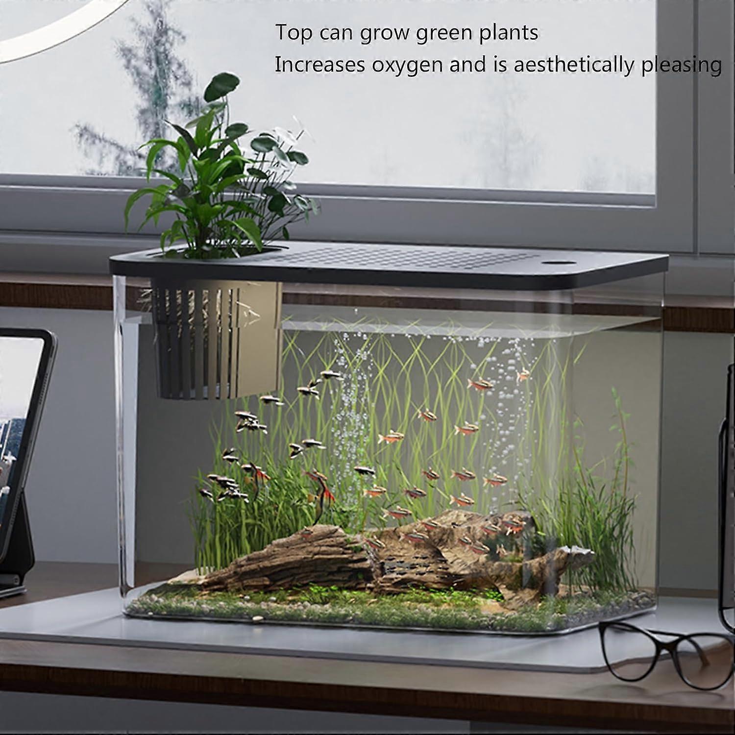 Leakproof Aquariums Goldfish Tank With Lid White Modern Design Eco ...