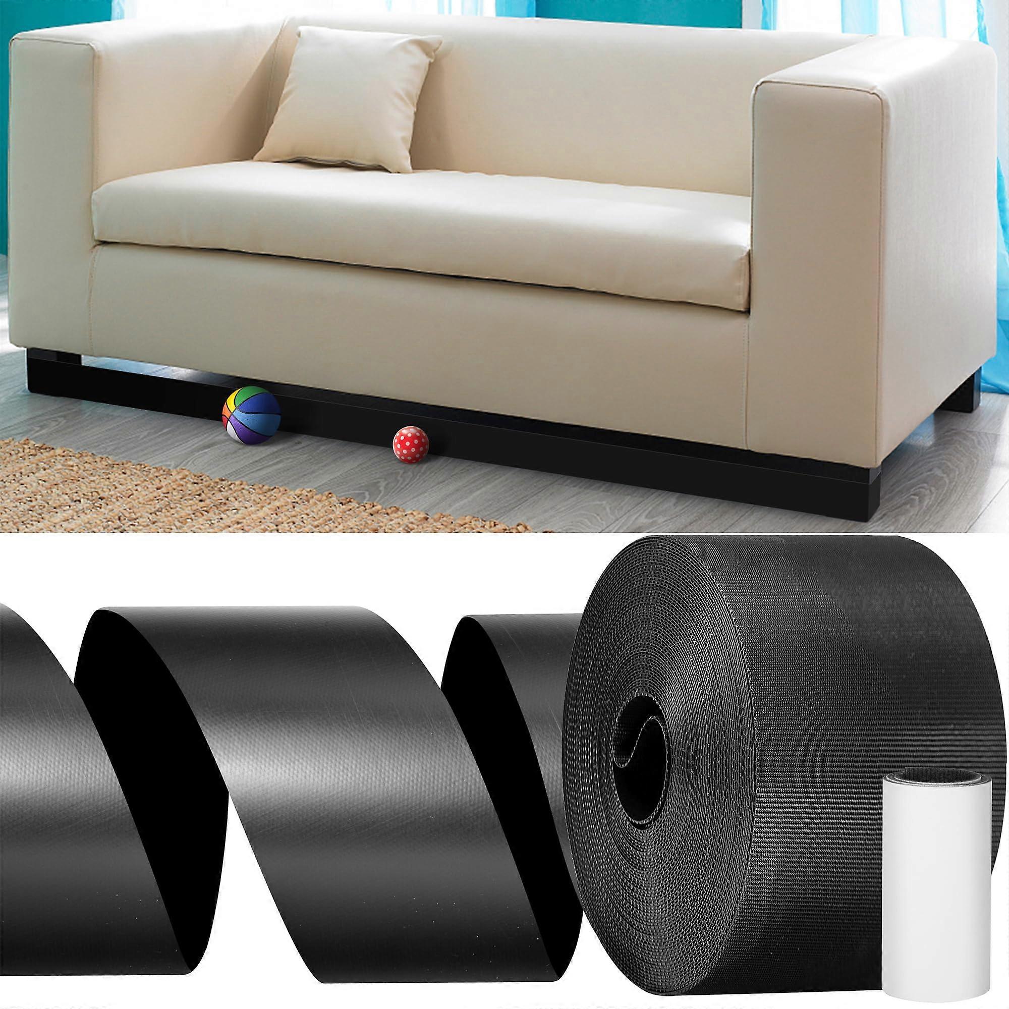 32.8 Feet Under Sofa Toy Blocker Adjustable Gap Bumper with 19.6" Adhesive Mounting Strap for Sliding Sofas and Furniture