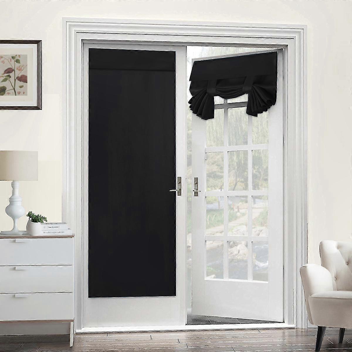 Black Window Door Curtain Panel for Privacy and Light Control