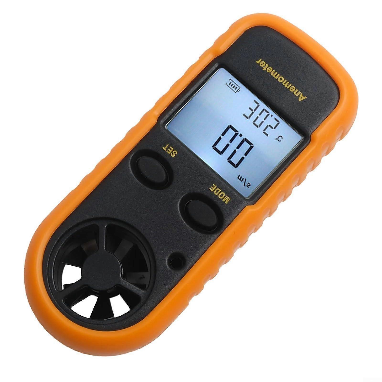 Handheld Anemometer Digital LCD Wind Speed Meter with Backlight Display, Air Flow & Temperature Gauge for Sailing and Outdoor Activities