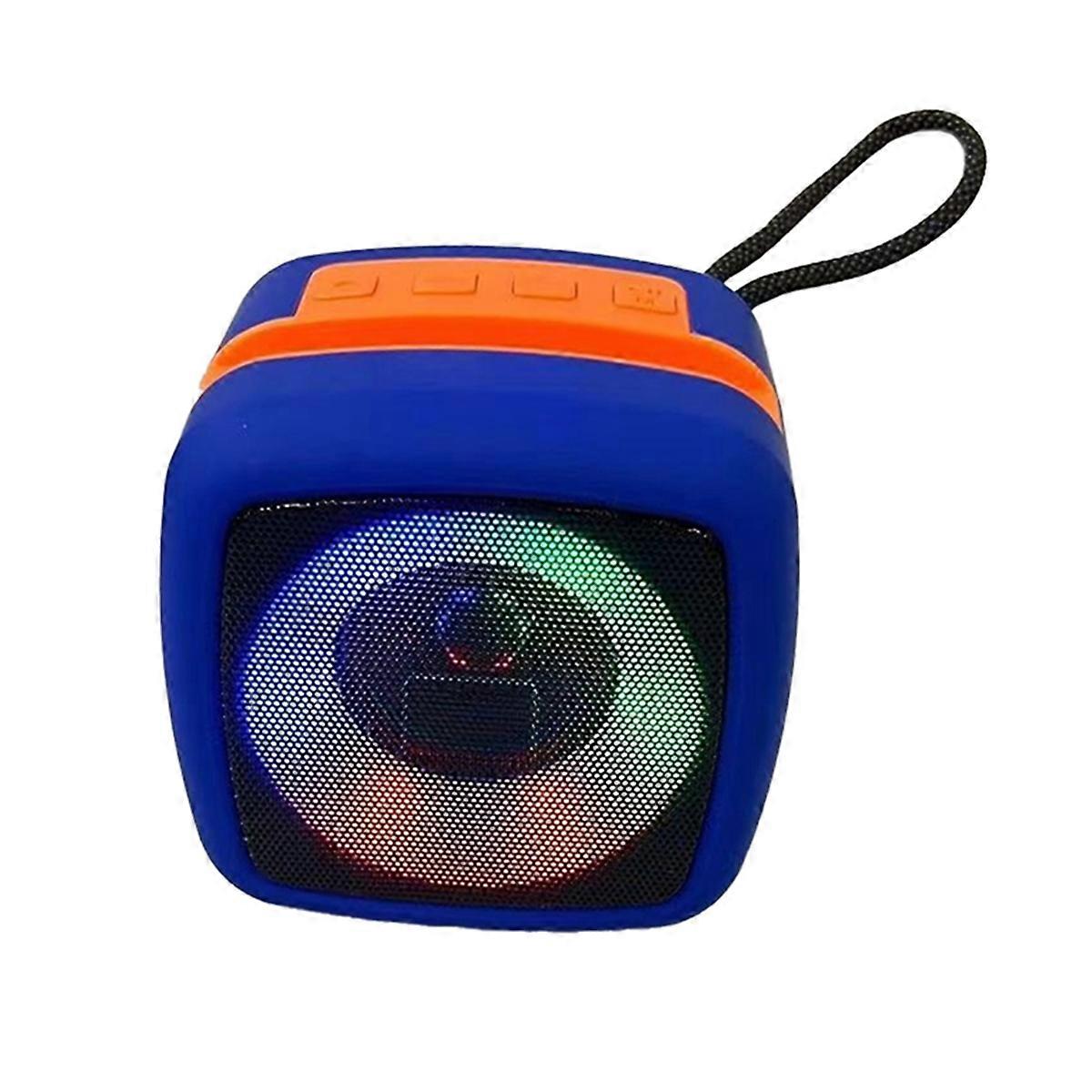 LED RGB Light Portable Wireless Bluetooth Speaker Support TF Blue