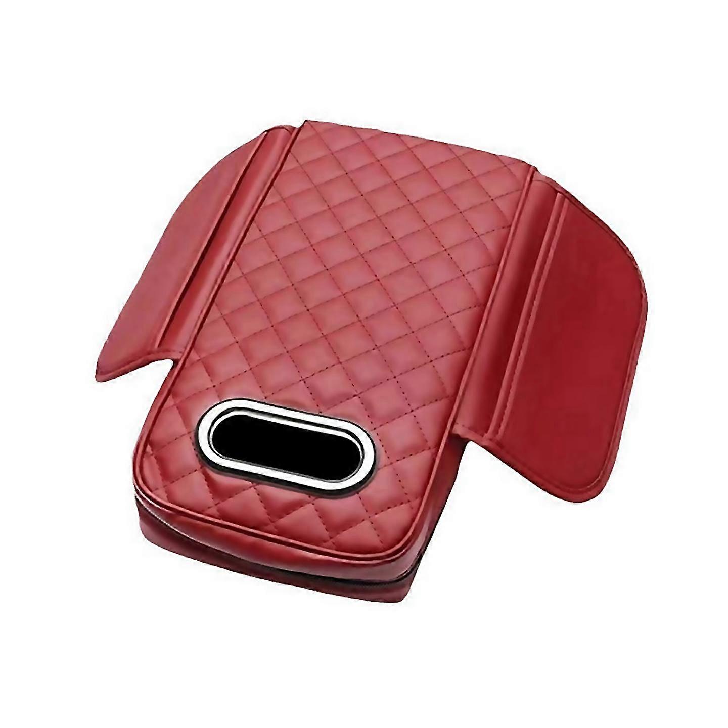For Car Armrest Cover Pu With Tissue Storage Memory Foam Height Pad