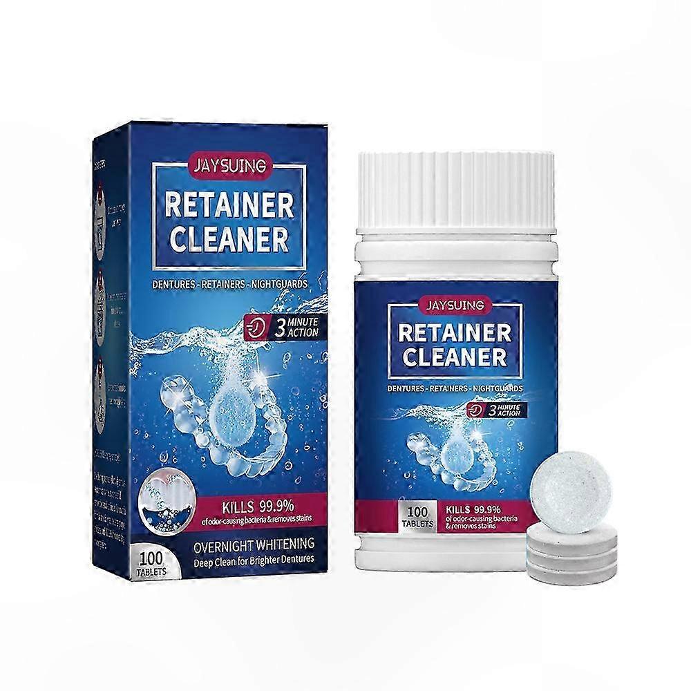 Denture Cleaning Tablets, 100 Count, Removes Odor, Oral Retainer Cleaner