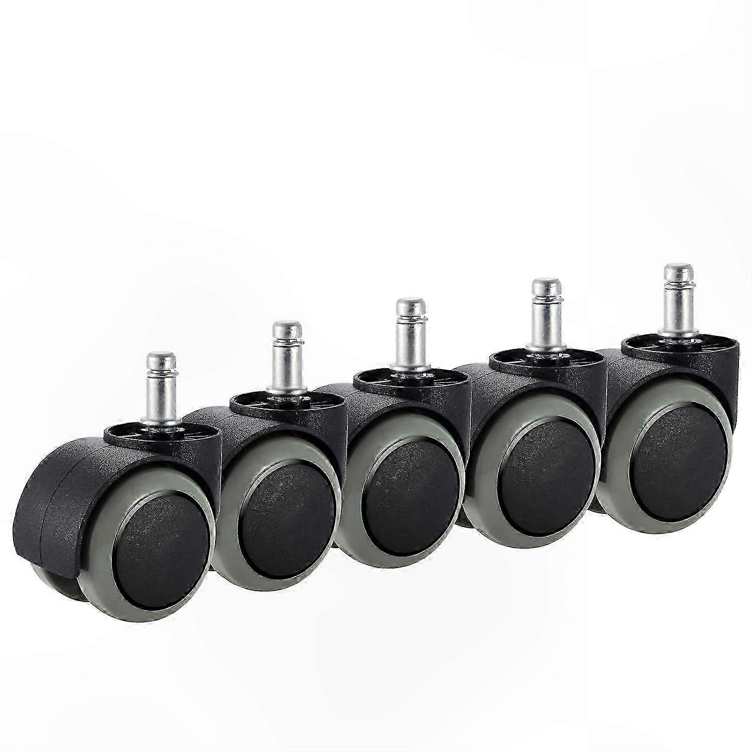 5-Pack Durable Caster Wheels for Office Chairs, Smooth Rolling Replacement (10mm x 22mm)