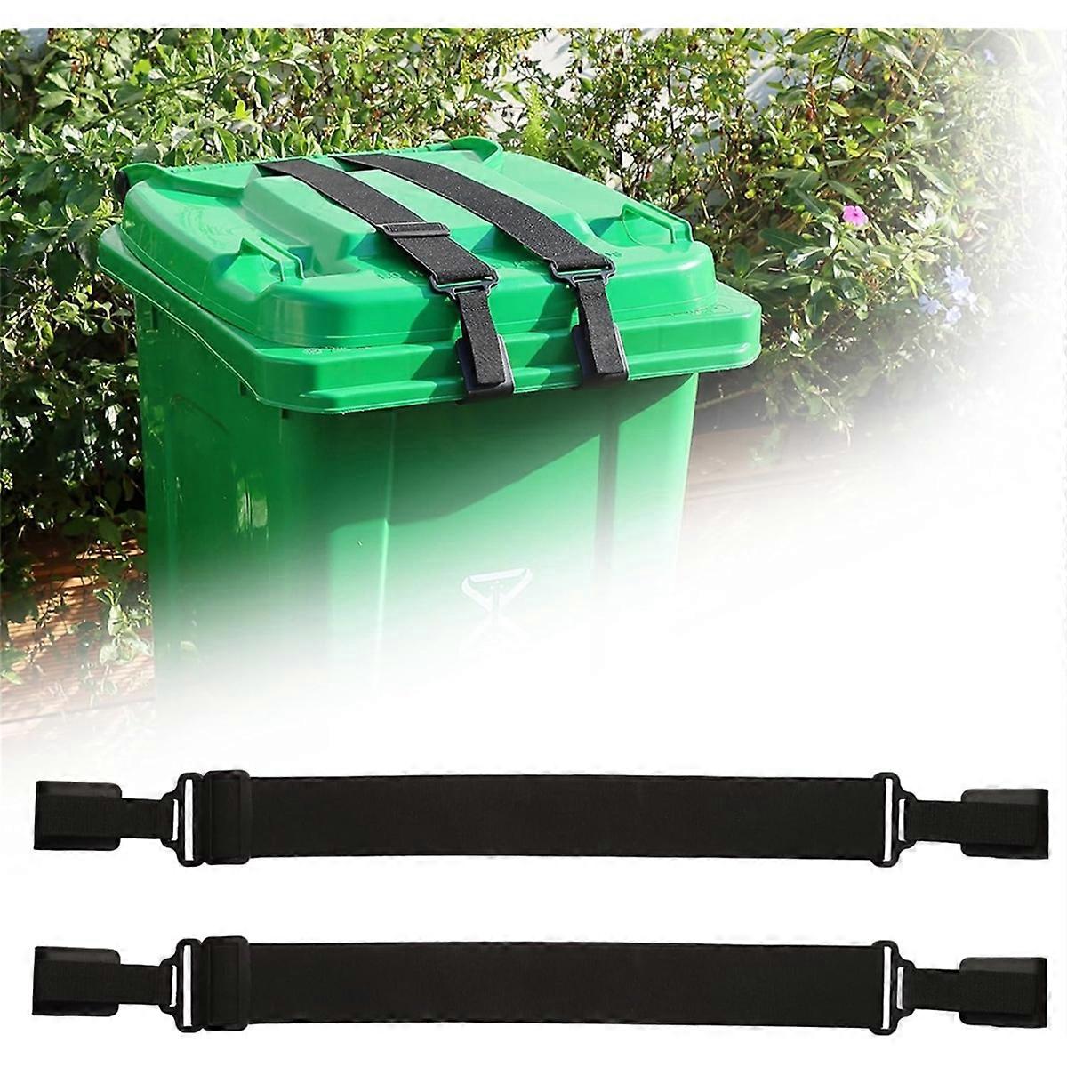 Trash Can Lock for Animals, Raccoon Proof Trash Can Lock with Adjustable Dual Paws for Securing Trash Can Lids-2pcs