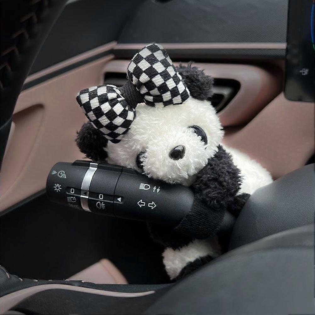 Cute Plush Panda Car Windshield Wiper Switch Ornament, Easy Installation, Durable & Eco-Friendly Design