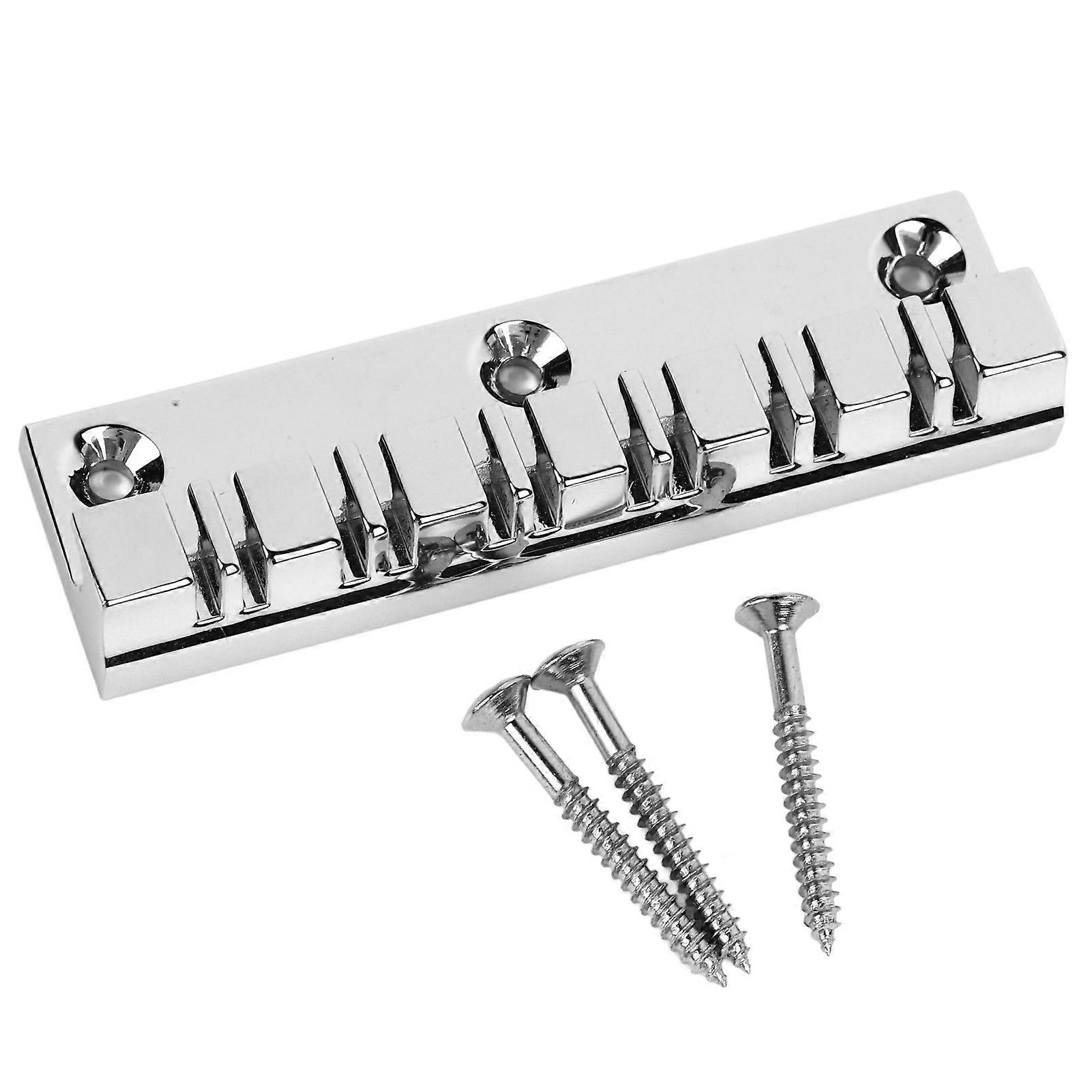 12 String Chrome Metal Saddle Tailpiece Fixed Hardtail Bridge