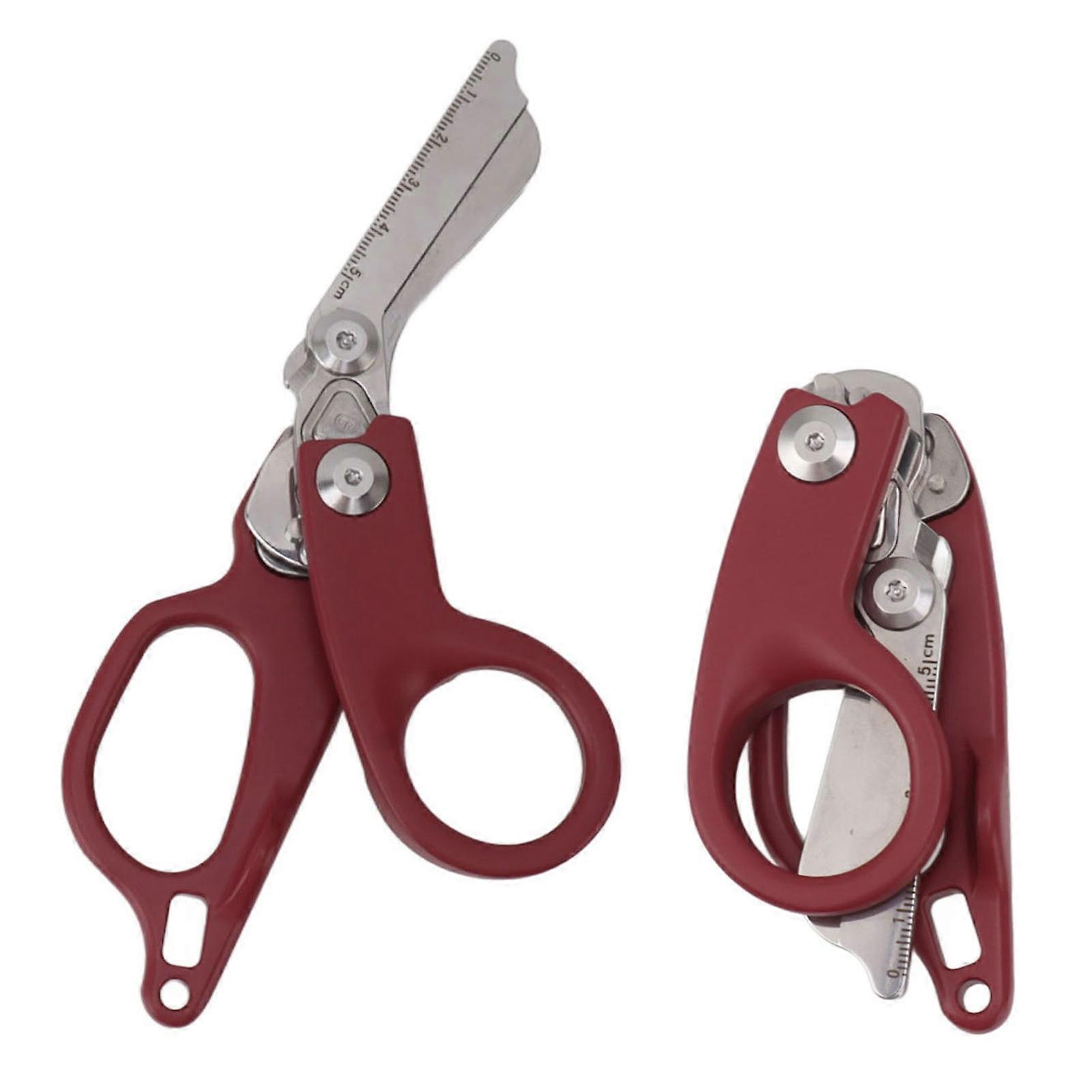 Emergency Response Shears Foldable Aluminum Alloy 184g Red